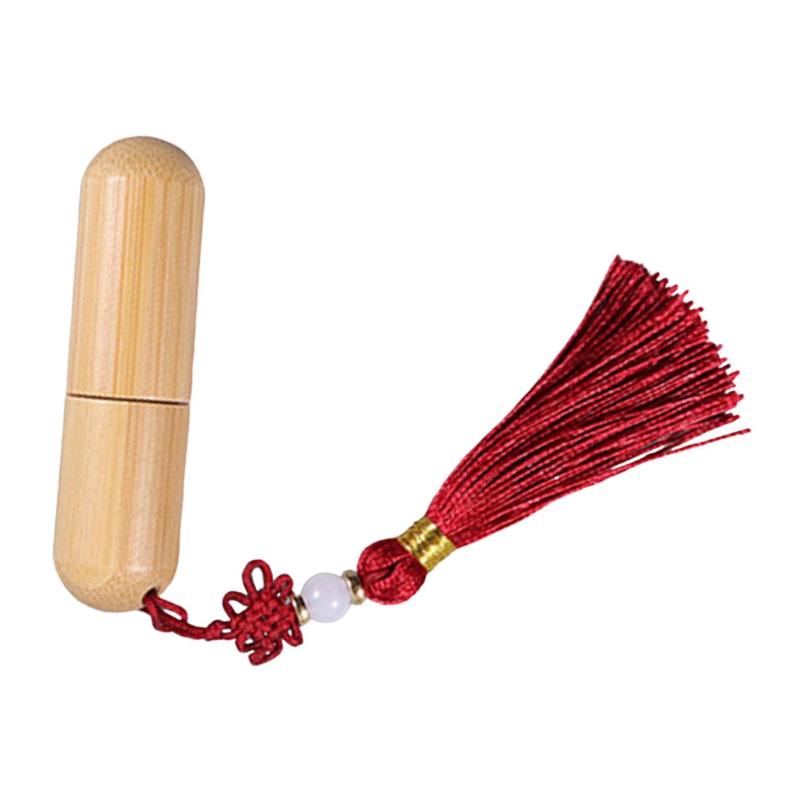 TOOYFUL 5ml Roller Bottle with Roller Ball - Essential Oil & Perfume Container - Dark Red Tassel Design - Perfect for DIY Aromatherapy, Travel & Gift Giving