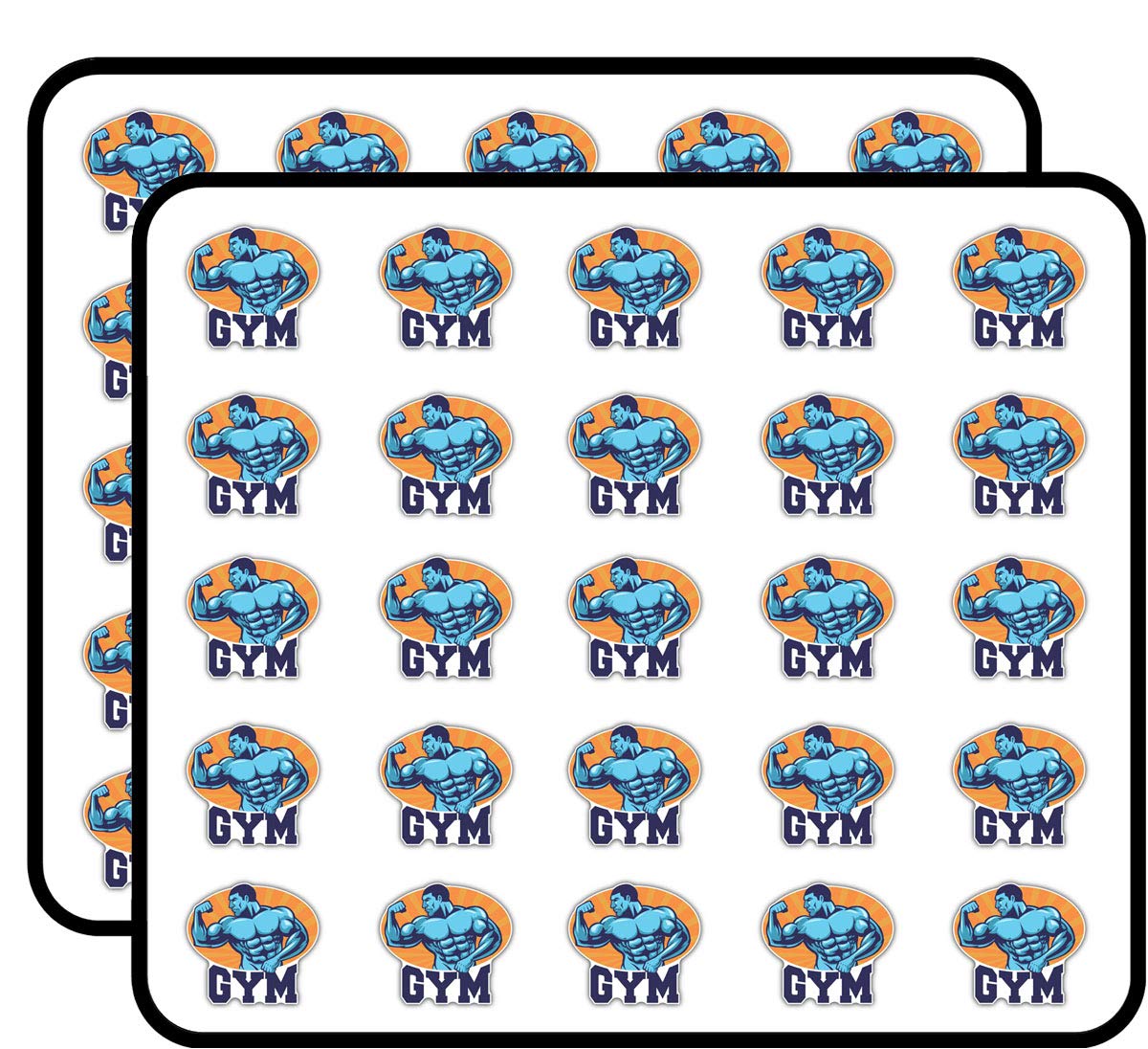 Bodybuilder Mascot Gym Muscle Stickers - 50 Pack for Scrapbooking, Calendars, Arts & Crafts, DIY Projects, Bullet Journals - Perfect for Fitness Enthusiasts, Workout Logs & Gym Motivation
