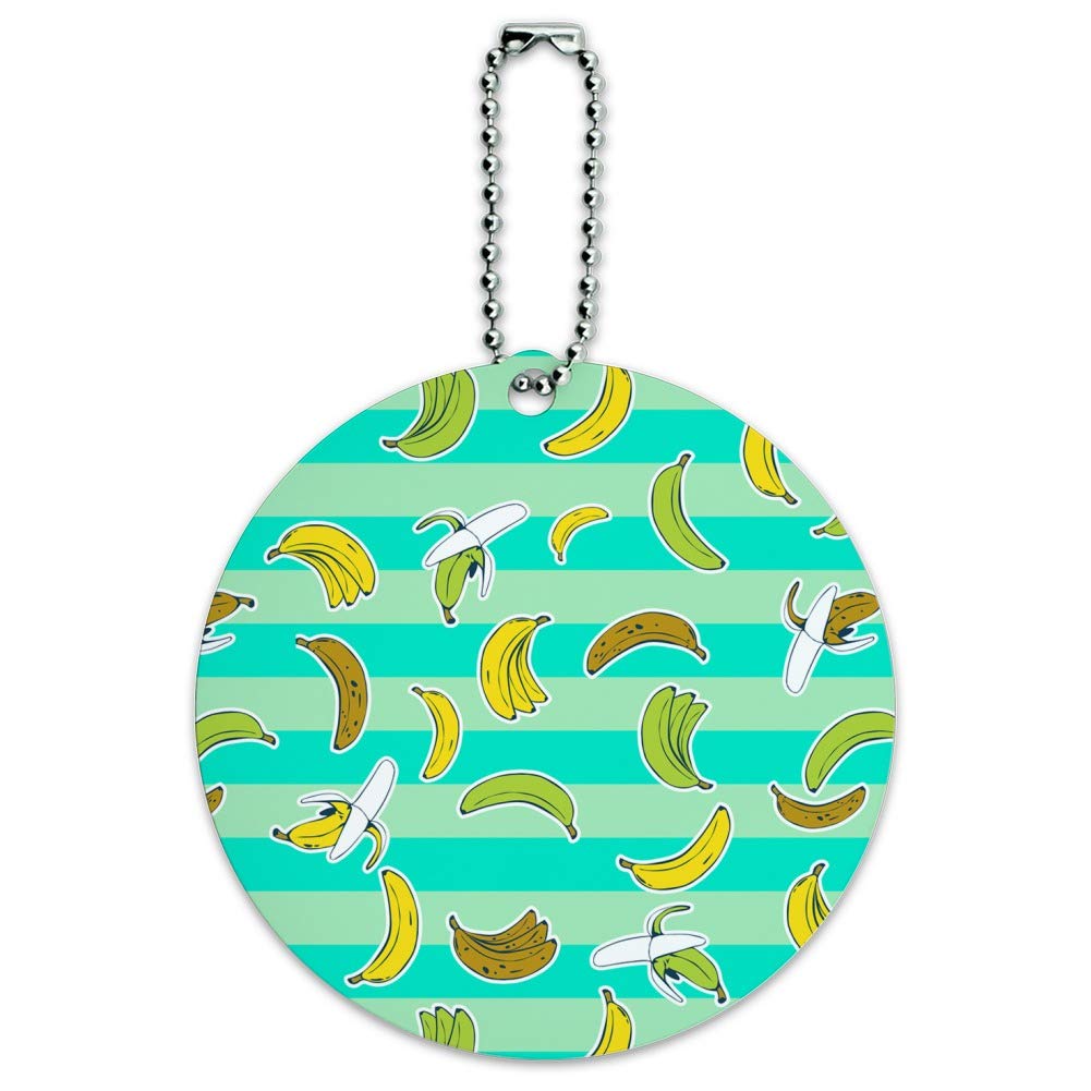 Stylish Ripe Bananas Pattern Round Luggage ID Tag for Suitcases & Carry-On Bags - Perfect for Travel Identification & Personalization