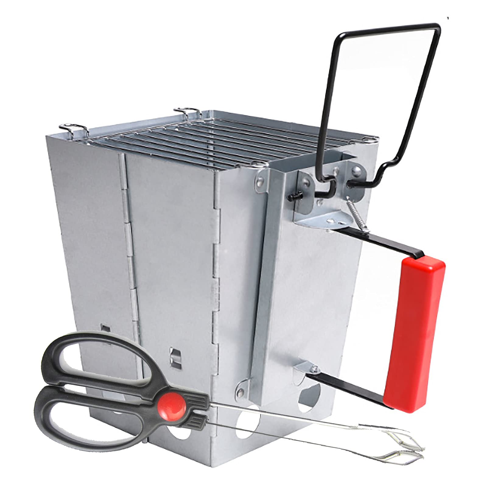 URJEKQ Fast Charcoal Chimney Starter for BBQ Grill - Heavy Duty Stainless Steel Fire Starter for Camping, Backyard, and Outdoor Cooking Accessories
