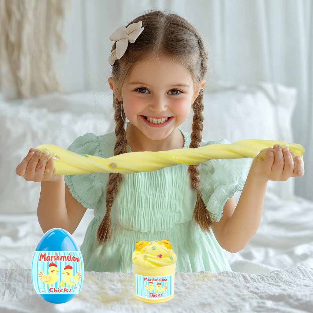 4 Pcs PreFilled Easter Eggs with Slime & Charms - Fun Easter Egg Hunt Toys for Kids, Boys & Girls - Easter Basket Stuffers, Party Favors & Gifts - Great for Easter Celebrations, Birthday Parties & Classroom Activities