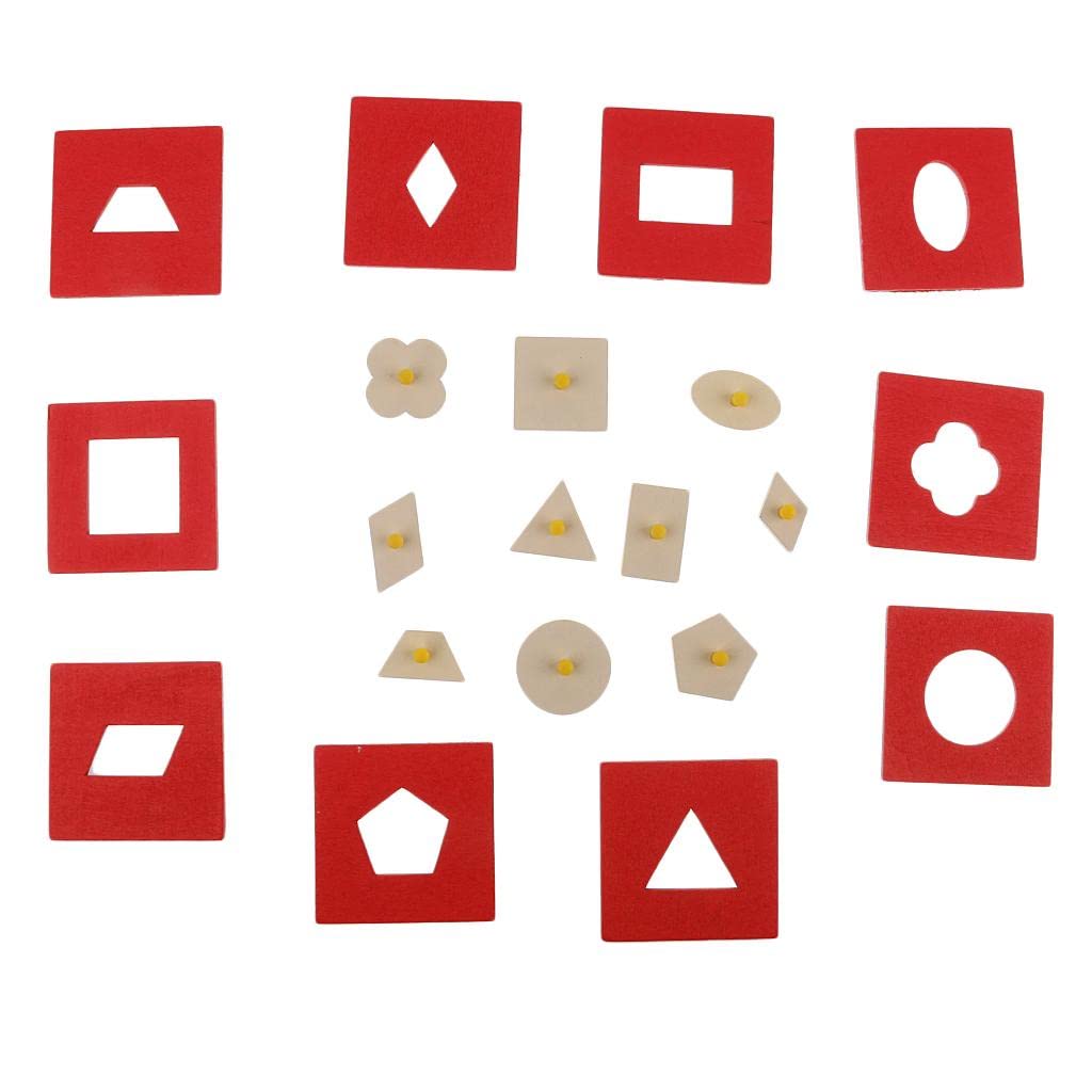 Fashion My Day® Wooden Geometric Shape Peg Puzzle - Educational Toddler Toy for Early Development & Learning | Montessori STEM Activity for Kids | Perfect for Preschool, Daycare & Home Play