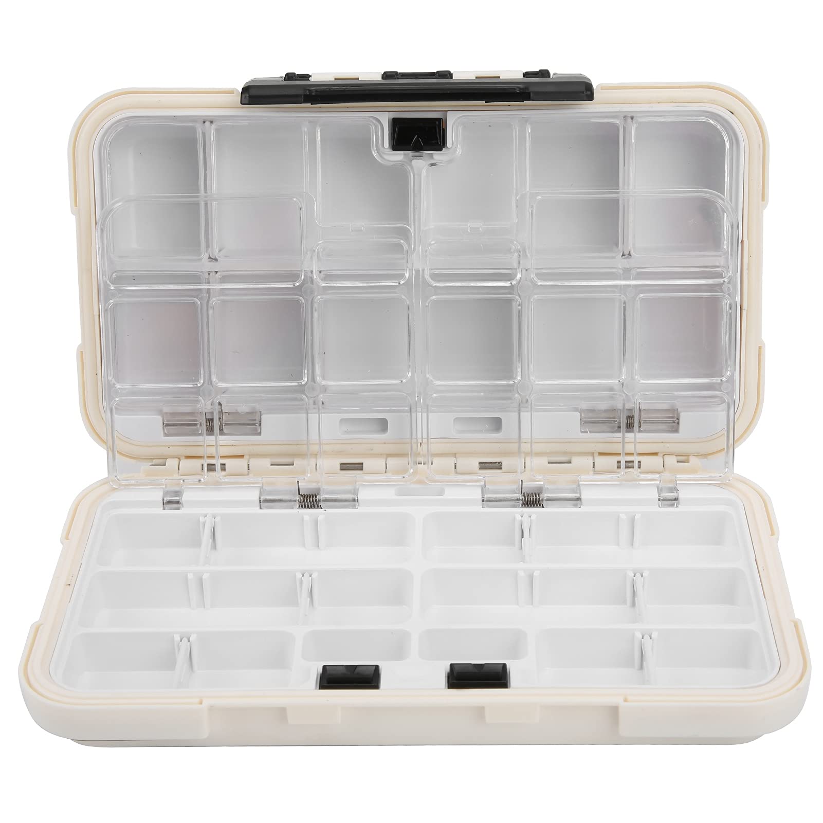 Liyeeo Fishing Tackle Box - Durable Plastic Storage Case with Adjustable Trays for Fishing Gear Accessories - Ideal for River, Pond, Saltwater & Freshwater Fishing Trips