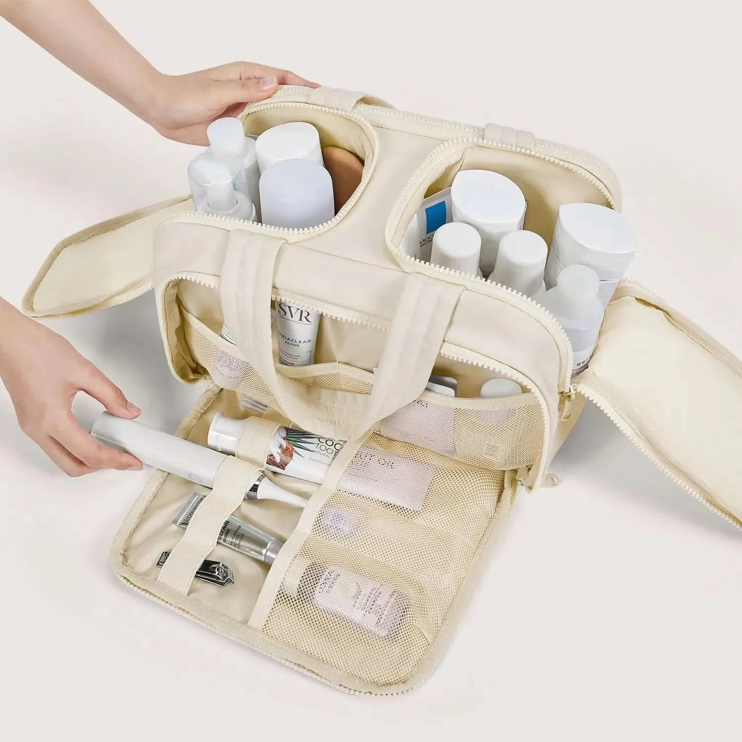 Premium Hanging Toiletry Bag for Travel - Waterproof Cosmetic Organizer with Multiple Pockets - Perfect for Camping, Gym, and Business Trips