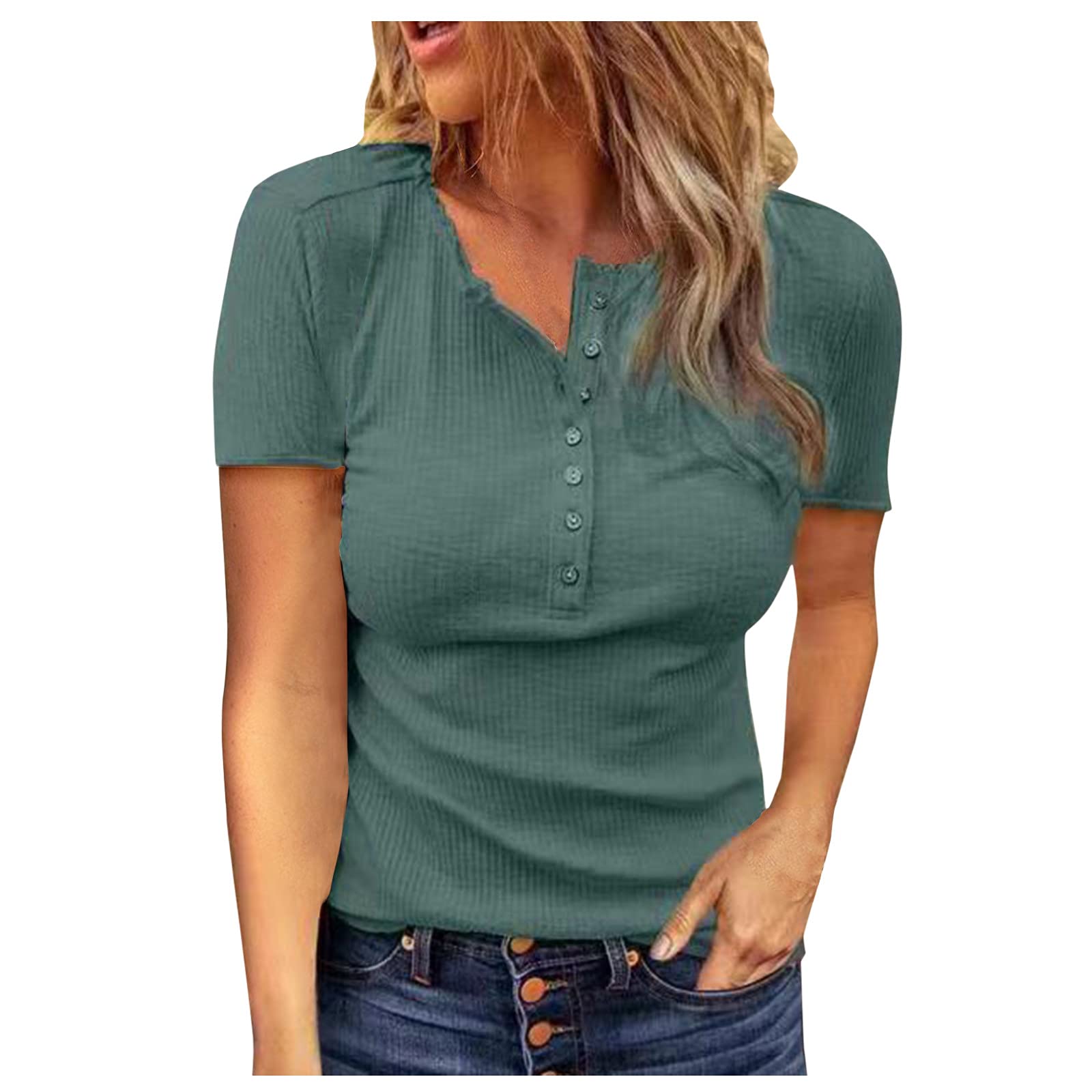 Women's Short Sleeve Tunic Tops - One Shoulder Sleeveless Casual Summer Blouse with Tie Bow Knot | Perfect for Beach, Vacation & Everyday Wear