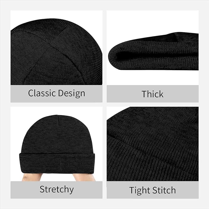 Unisex Winter Embroidered Cuff Beanie Hat - Warm Knit Skull Cap for Men & Women - Perfect for Snowboarding, Skiing & Cold Weather Activities