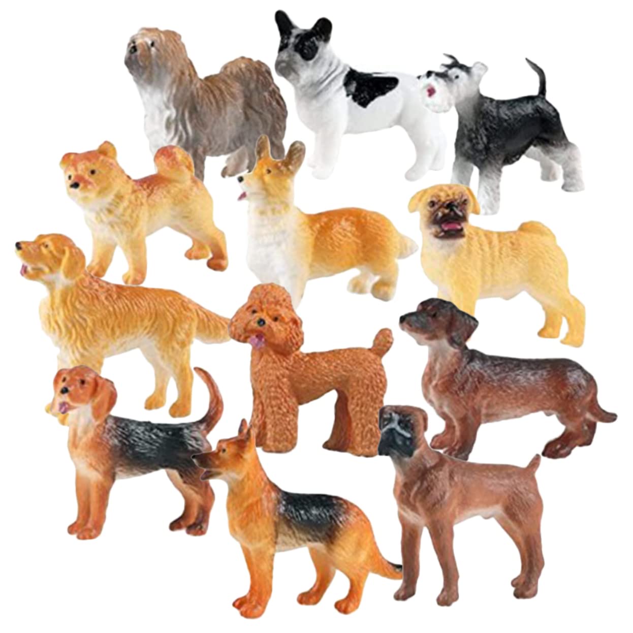 FAVOMOTO 12pcs Realistic Miniature Dog Figurines - Golden Retriever Puppy Statue Set, Cute Animal Decor for Kids Room, Collectible Dog Toys & Gift for Dog Lovers - Perfect for Home Decor, Party Favors, and Educational Playsets