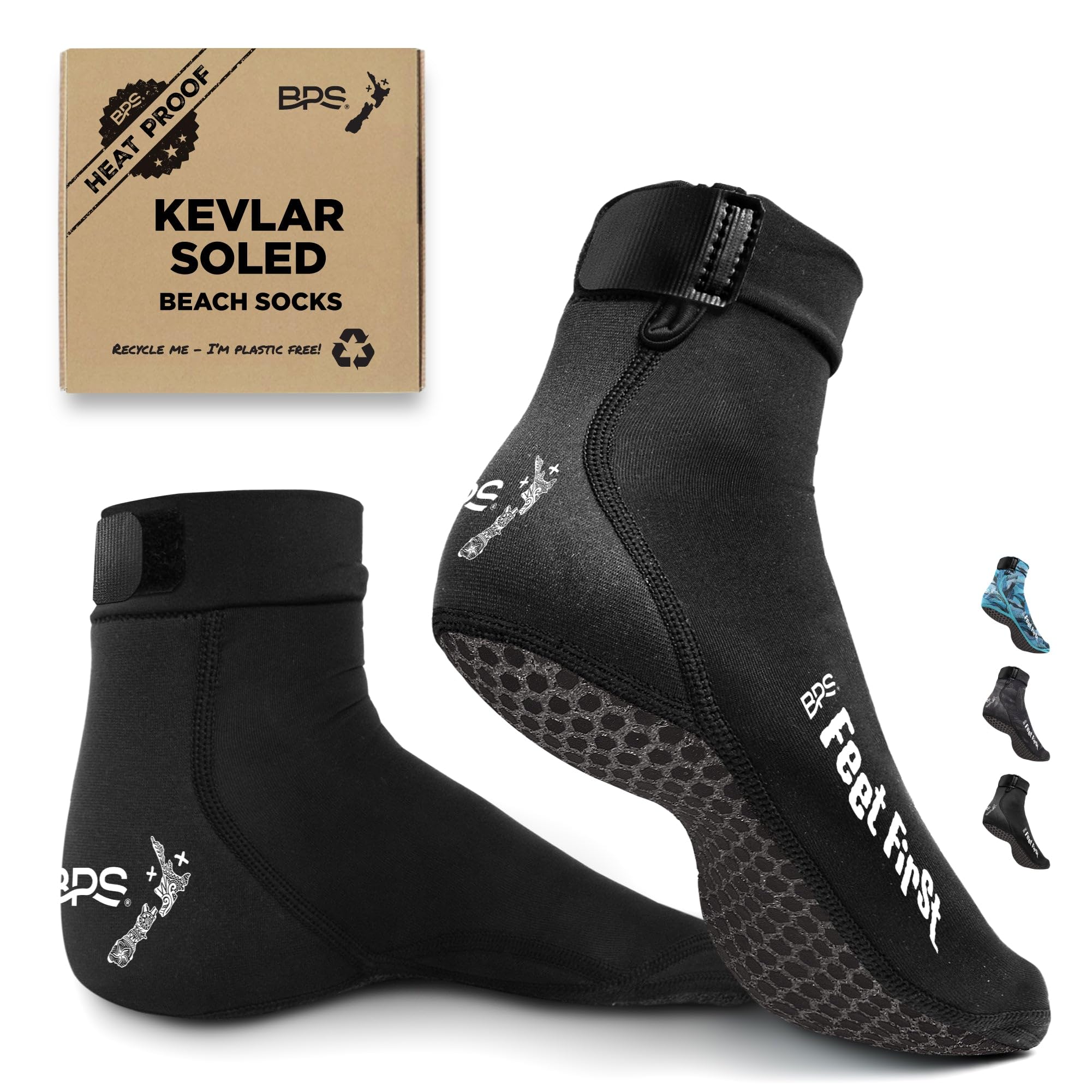 BPS New Zealand 'Feet First' Beach Volleyball & Soccer Sand Socks - Water Sports Footwear with Flexible Kevlar Soles for Men & Women - Perfect for Beach, Volleyball, Soccer, and Outdoor Activities