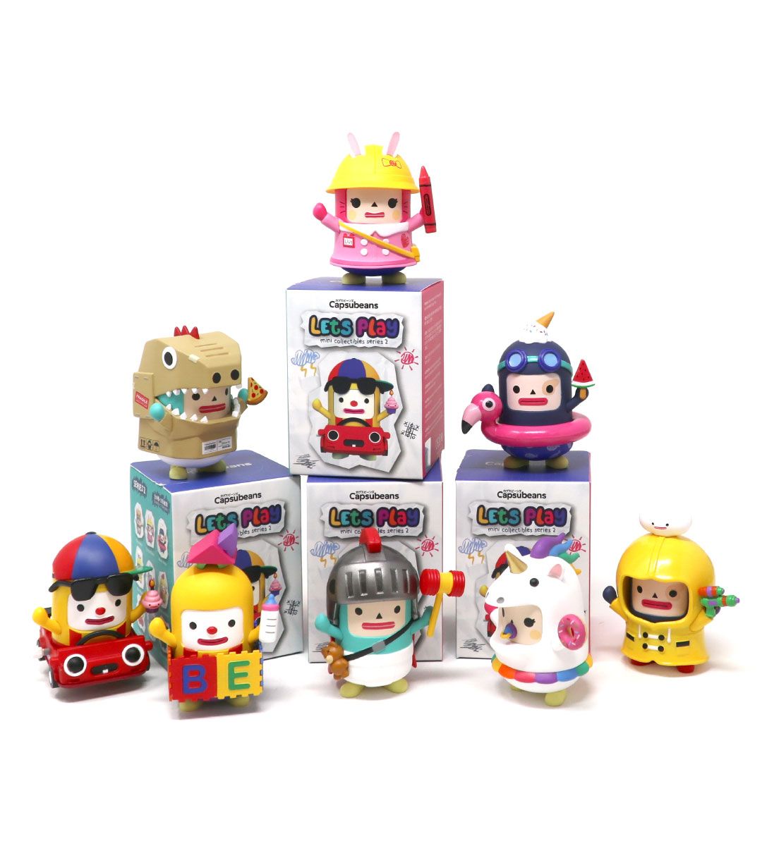 Capsubeans Series 2 Let's Play - Collectible Toy Figures for Kids | Fun Playtime & Display for Home & Office
