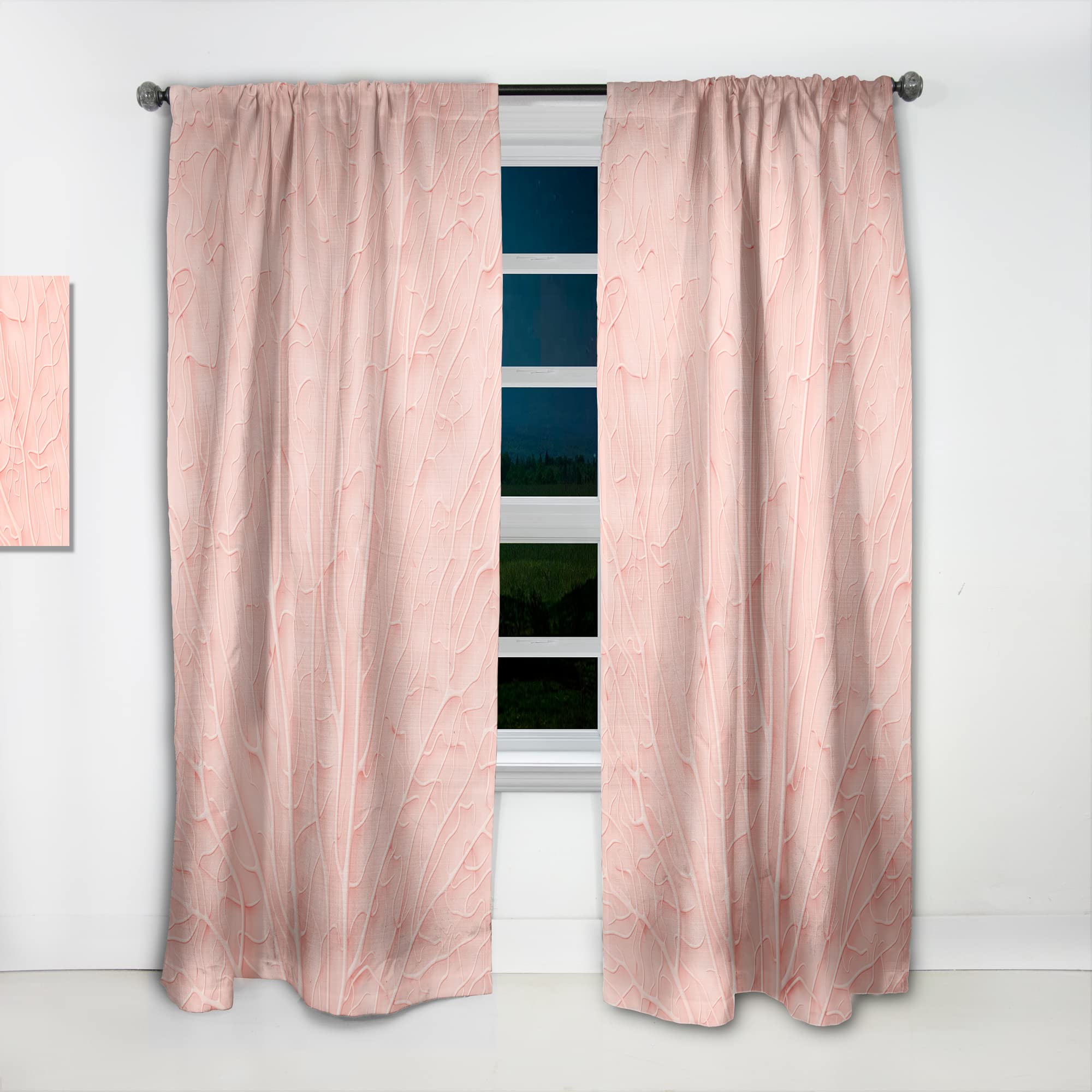 DesignQ Thermal Insulated Living Coral Pink Curtains - 52x108 Inch Single Panel for Bedroom & Living Room - Energy Efficient Blackout Drapes for Home Decor, Privacy & Light Control