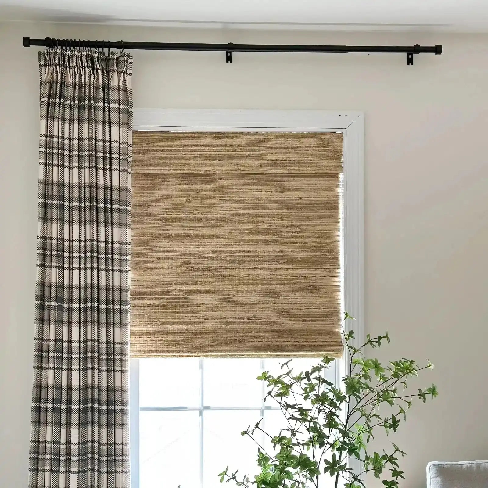Elegant Sara Le Print Linen Drapery Pleated Curtains - Soft Textured Window Treatments for Living Room & Bedroom Decor