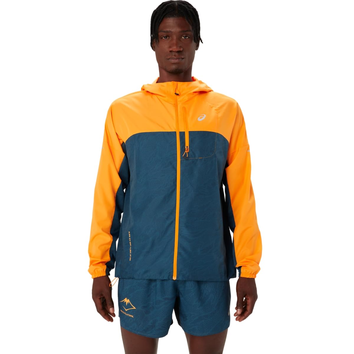 ASICS Men's FUJITRAIL Packable Windbreaker Jacket - Lightweight Water-Resistant Running Shell for Hiking, Jogging & Outdoor Activities