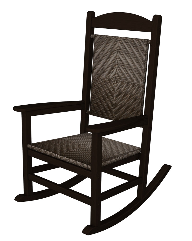 POLYWOOD Presidential Woven Rocker - All-Weather Outdoor Rocking Chair with UV Protection | Perfect for Patio, Porch, Garden & Poolside Relaxation