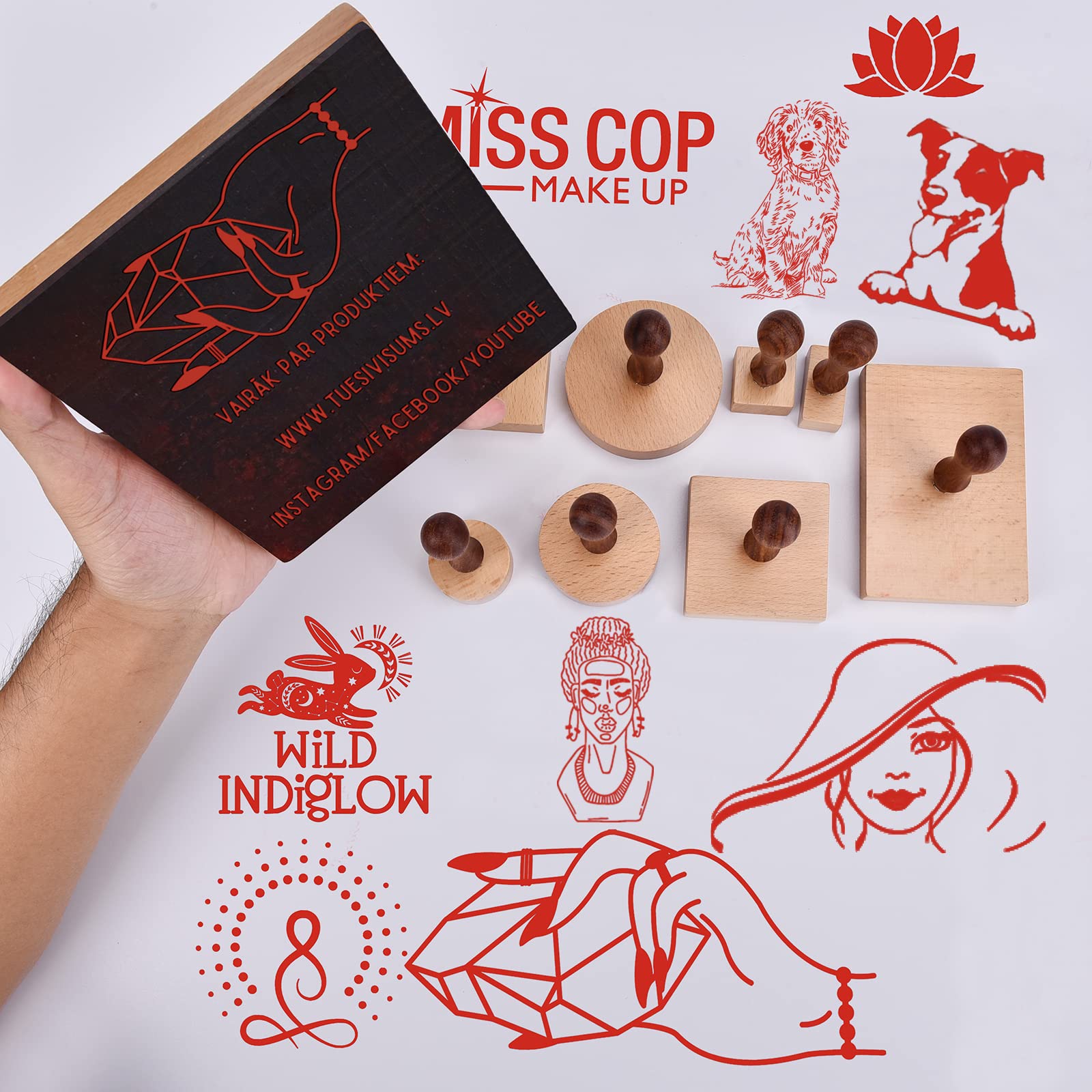 Custom Personalized Portrait Stamp - Wooden Rubber Stamp with Photo for Couples, Friends, Family & Pets - Perfect for Wedding Invitations, Gift Wrapping & DIY Crafts