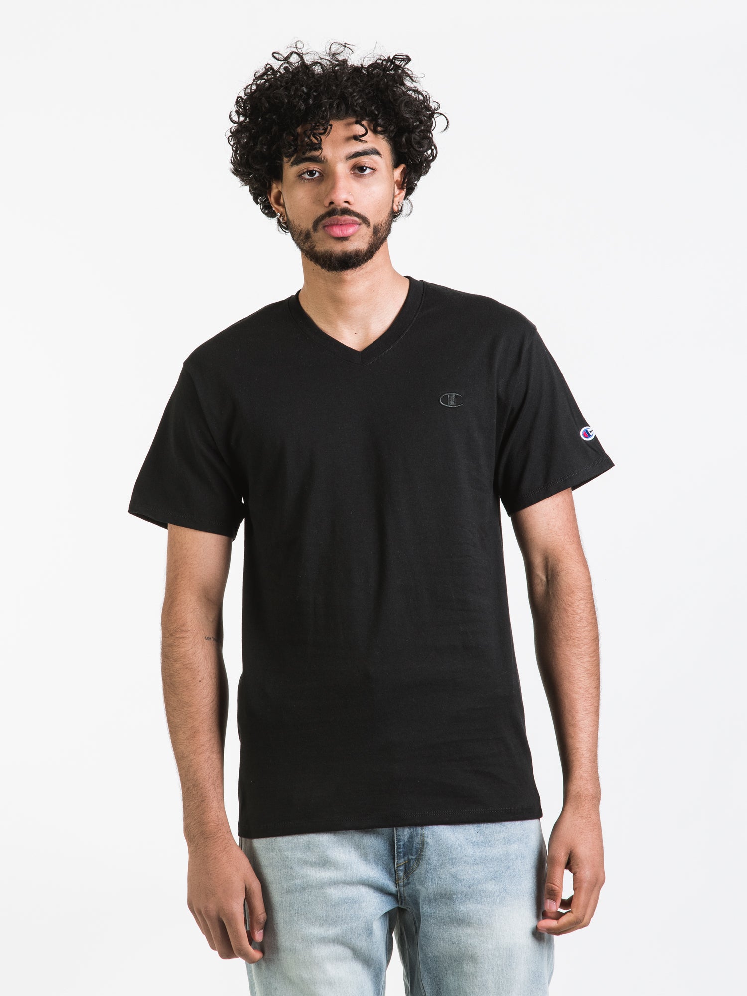 Champion Classic Jersey V-Neck T-Shirt for Men & Women - Soft Cotton Crewneck Tee - Casual & Comfortable Wear for Everyday, Gym, and Lounge