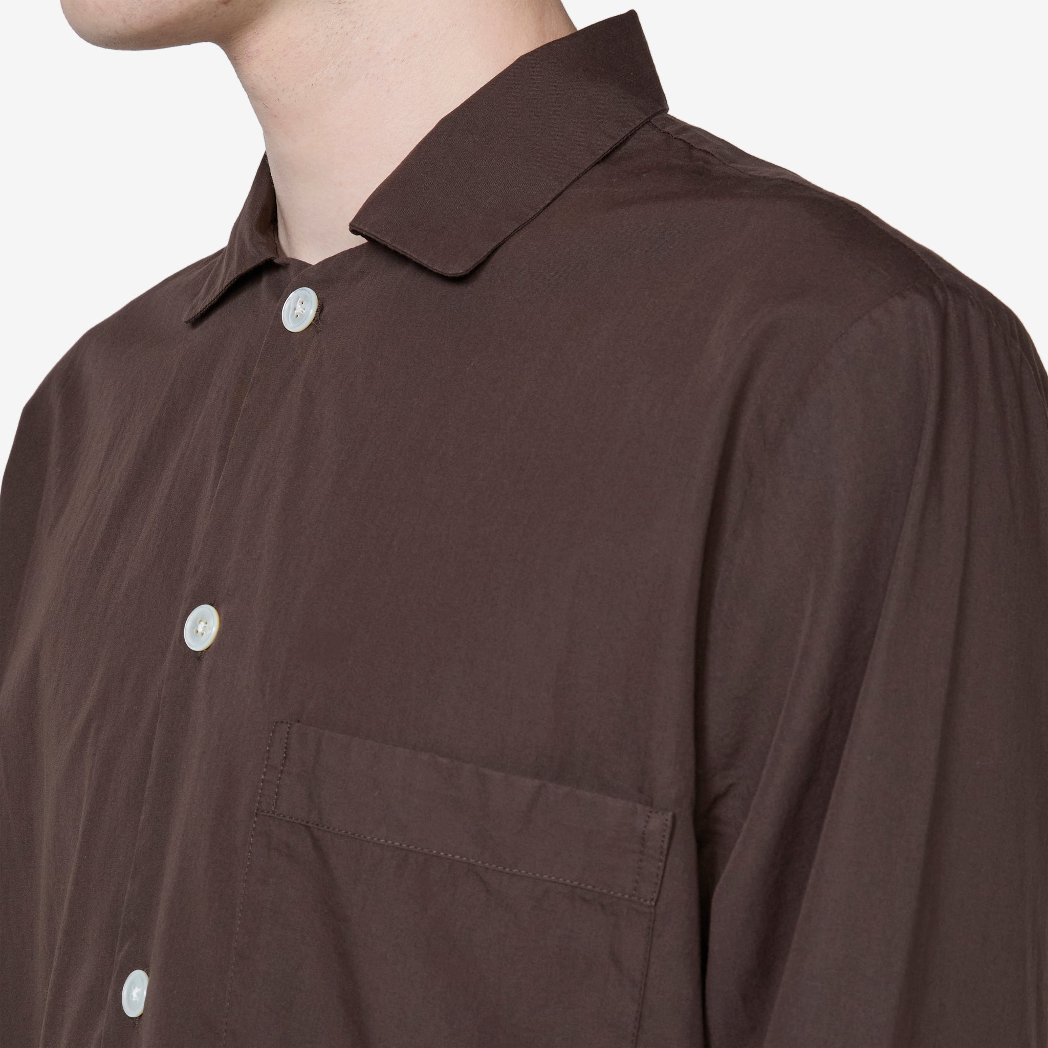 Premium Cotton Poplin Pajama Shirt in Coffee Brown - Soft & Breathable Sleepwear for Men & Women - Perfect for Lounging, Bedtime & Relaxing at Home