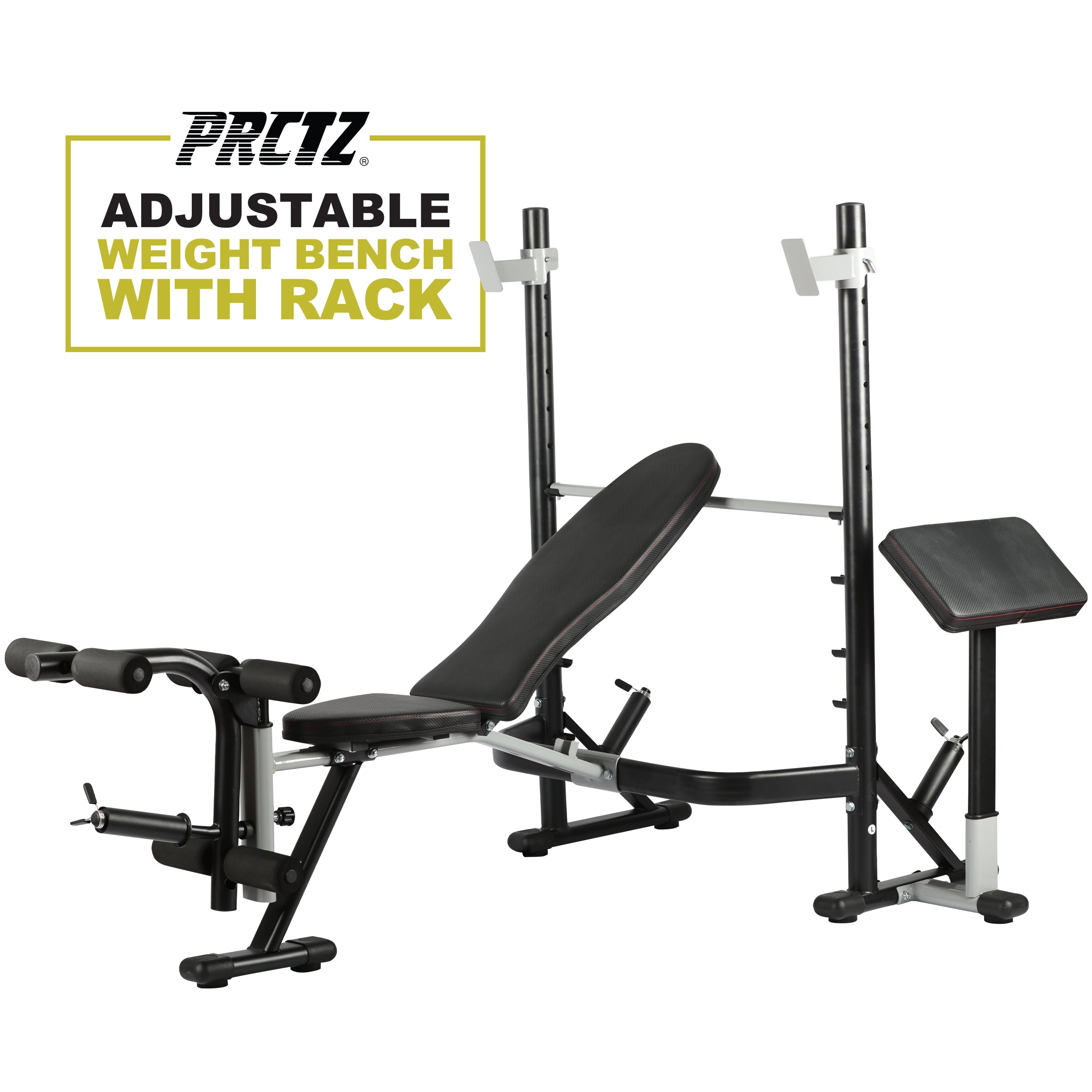 PRCTZ Adjustable Weight Bench with Olympic Squat Rack Replacement Parts - Home Gym Equipment for Strength Training & Workout