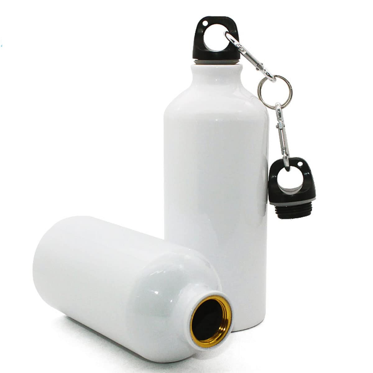 INTBUYING Sublimation Aluminum Sports Water Bottle 50pcs 600ml (20OZ) - Blank Heat Transfer Water Bottles for DIY Printing - Perfect for Gym, Hiking, Sports & Outdoor Activities