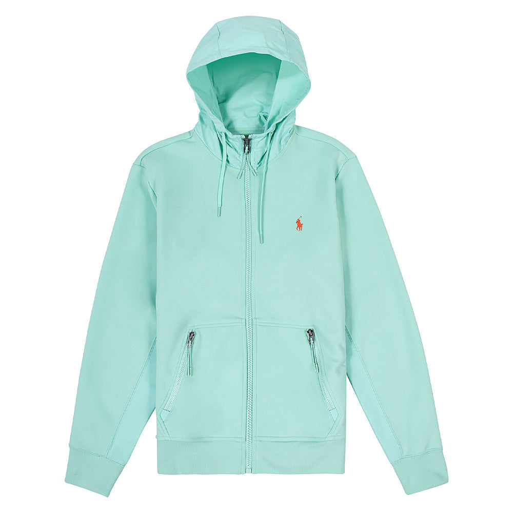 All Weather Double Knit Zip Up Hoodie for Men & Women - Lightweight Warm Fleece Jacket with Pockets, Aqua Verde - Perfect for Outdoor Activities, Hiking, and Casual Wear