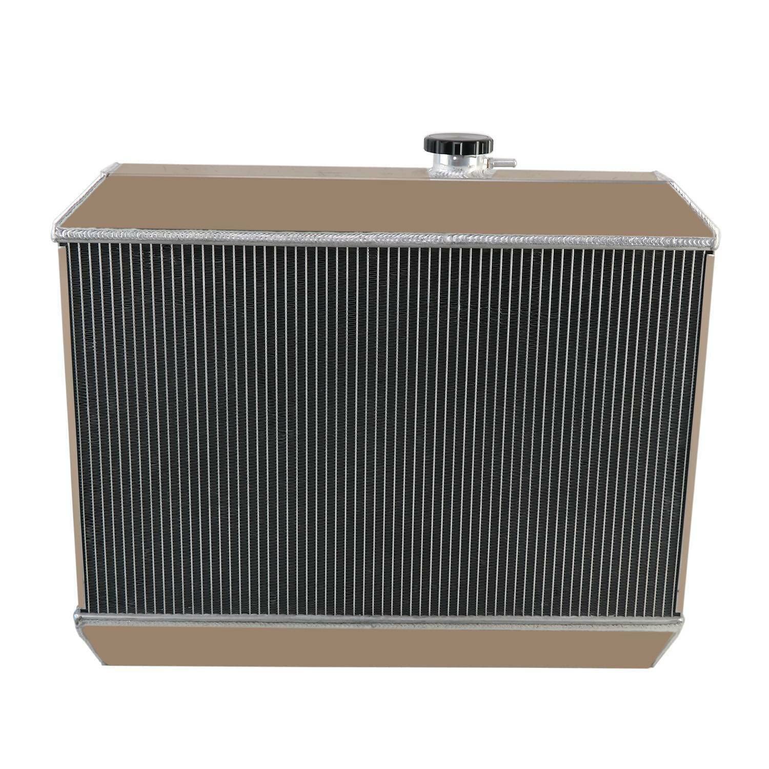 AlloyWorks 4-Row Full Aluminum Radiator with Shroud Fan & Relay Kit - Compatible with Pontiac LeMans, Tempest, GTO 5.3L V8 (1964-1967) - High-Performance Cooling Upgrade for Classic Muscle Cars & Hot Rods