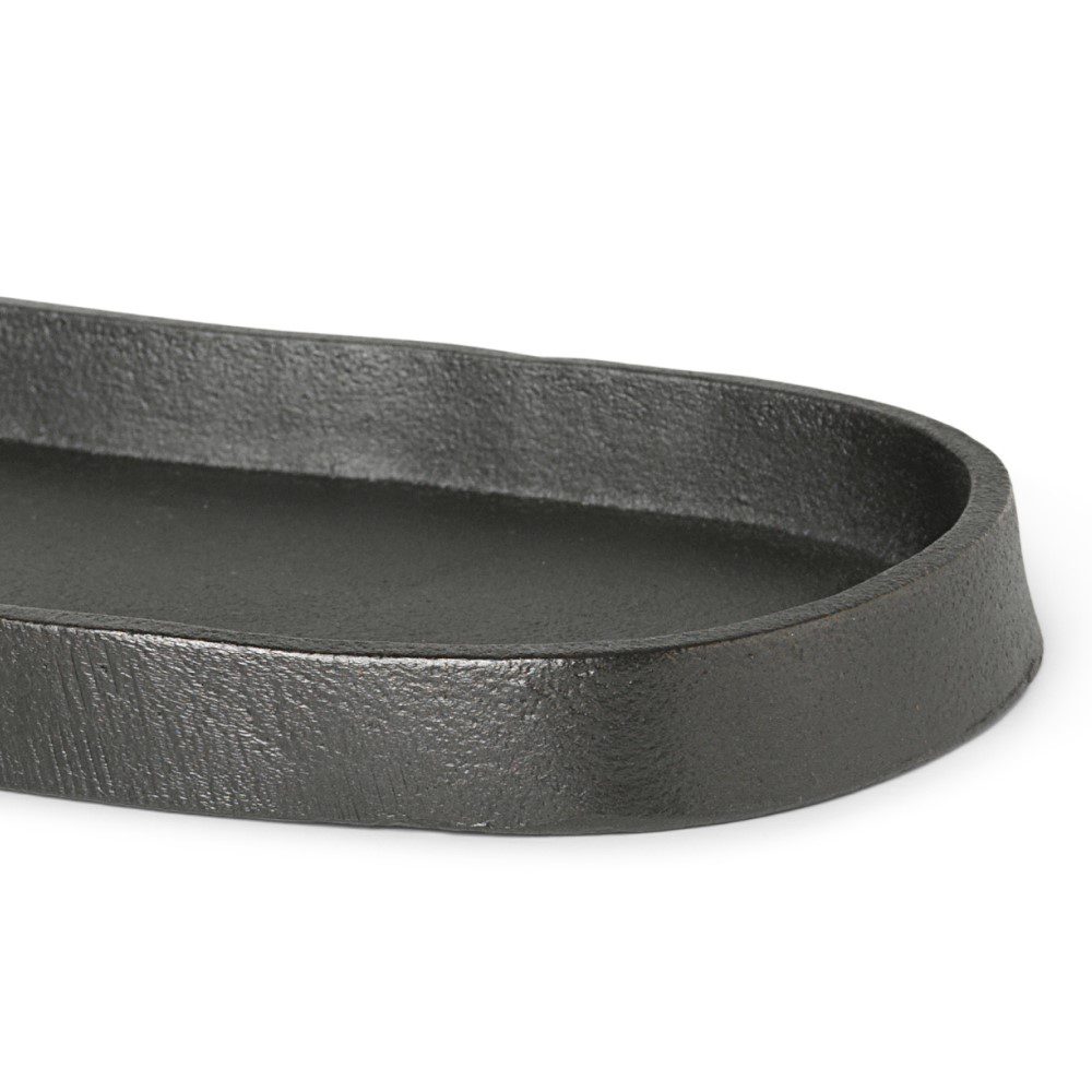 FERM LIVING Yama Oval Tray - Blackened Aluminum Serving Tray for Dining, Entertaining & Home Decor | Modern Scandinavian Style Serving Platter for Parties, Coffee Table & Kitchen Organization