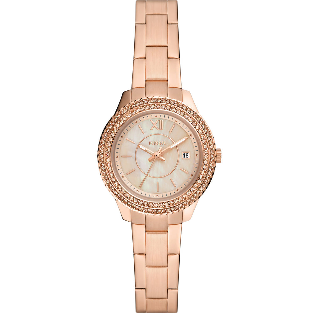 Fossil ES5136 Mini Stella Stone Set Rose Gold-Tone Watch for Women - Elegant & Stylish Accessory for Everyday Wear, Office & Special Occasions