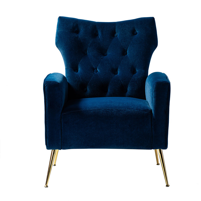 Amira Tufted Velvet Armchair - Modern Wingback Accent Chair for Living Room, Bedroom & Office - Comfortable Upholstered Lounge Chair with High Back Support
