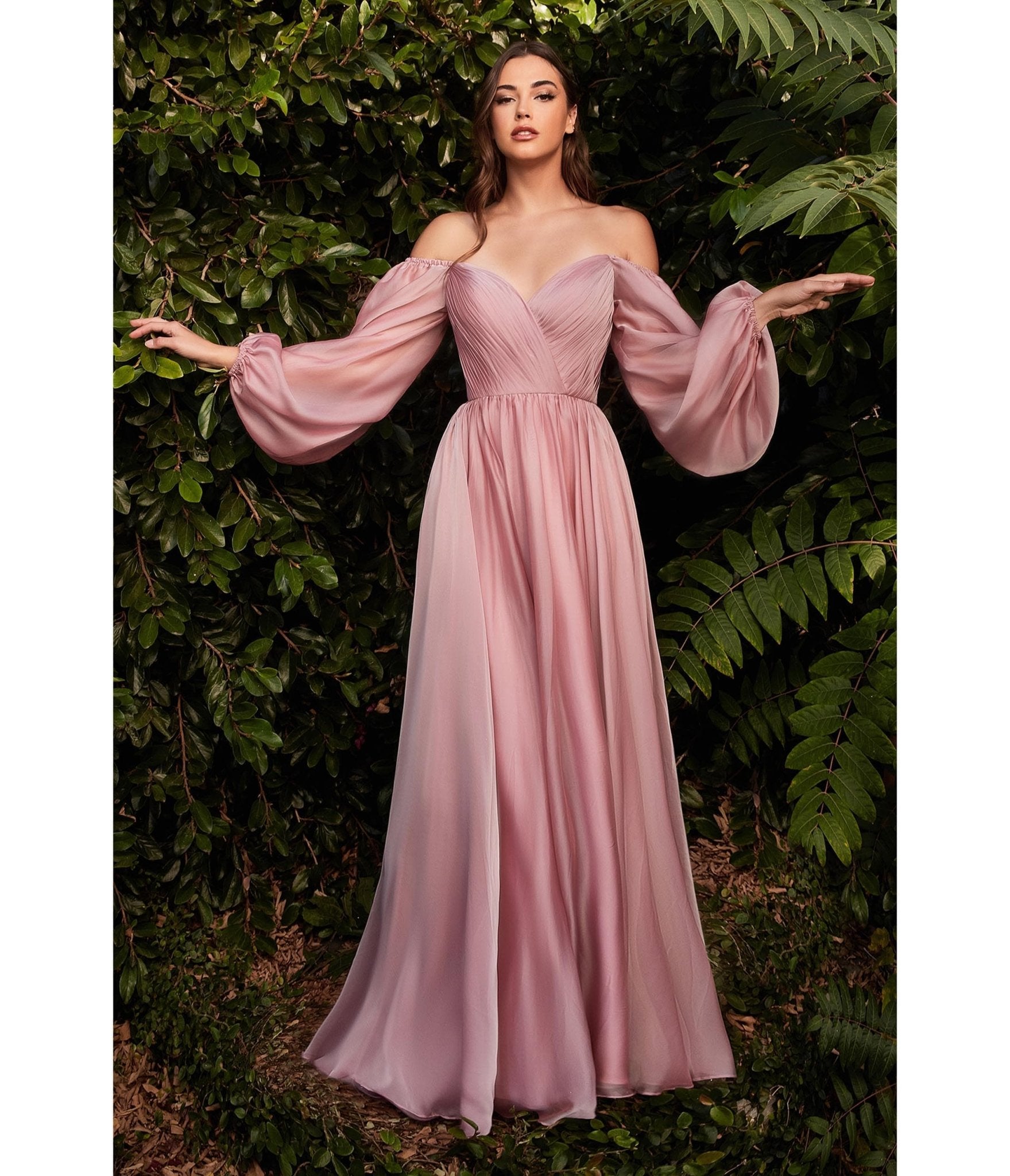 Ladivine by Cinderella Divine Petal Blush Chiffon Sweetheart Bridesmaid Dress | Elegant Goddess Gown for Weddings, Prom & Formal Events