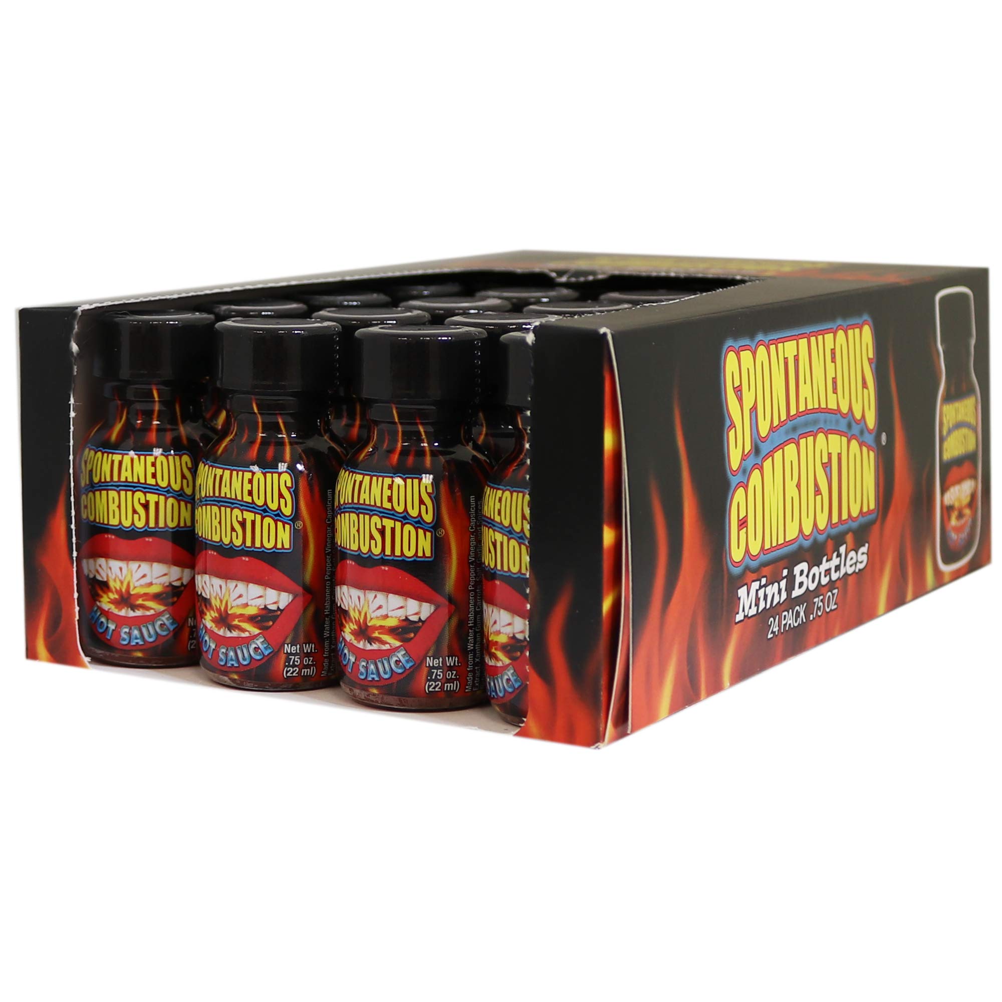 Spicy Habanero Hot Sauce Gift Set - 24 Pack Travel Size (0.75 oz Bottles) - Premium Gourmet Hot Sauce for Cooking, Gifting & Travel - Extreme Heat Challenge for Hot Sauce Lovers