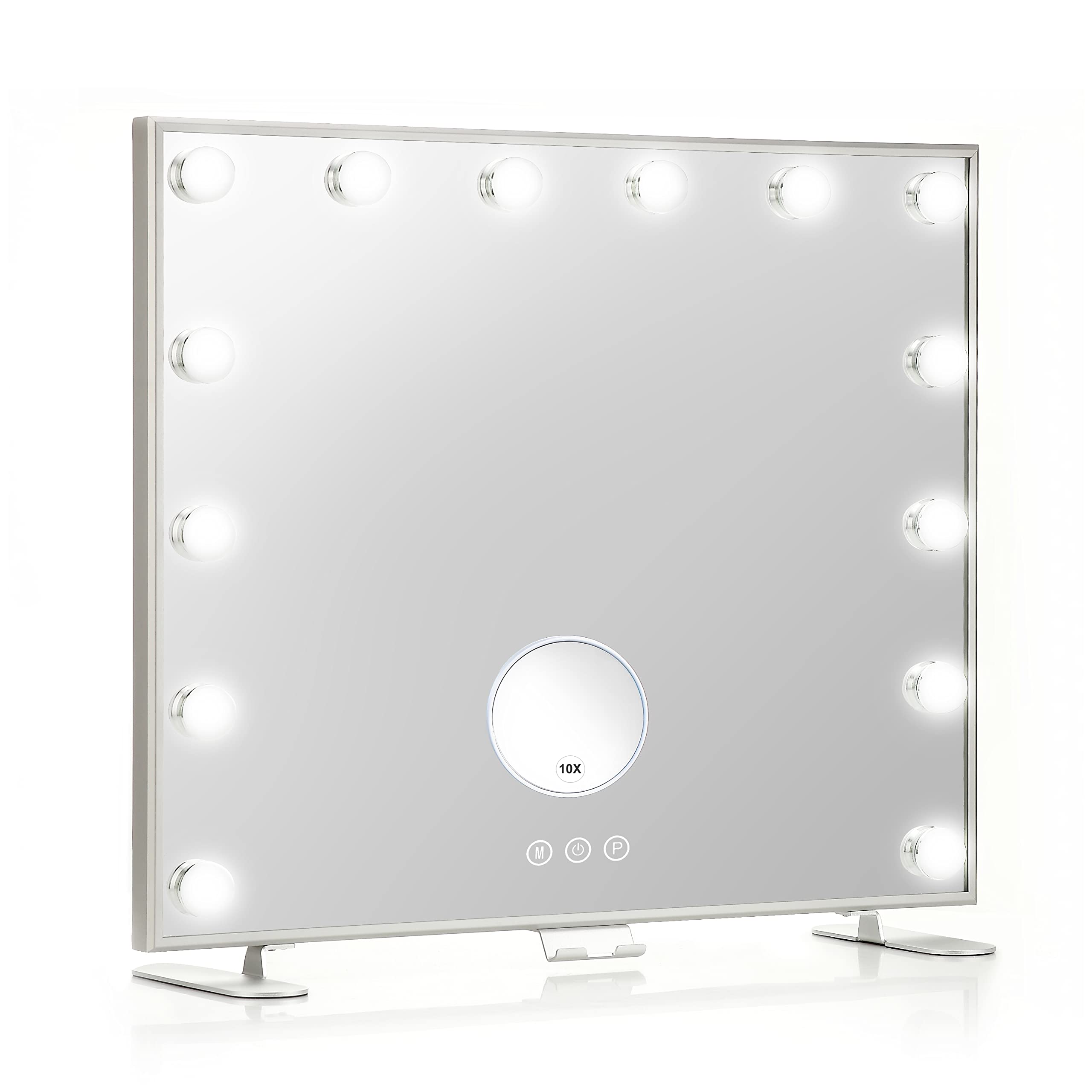 Miss Sweet 14 LED Hollywood Vanity Mirror - Large Lighted Makeup Mirror for Tabletop, Silver | Perfect for Makeup Application, Skincare & Beauty Routines