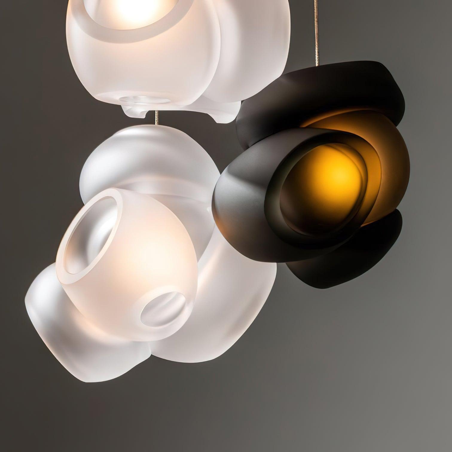 Modern Bubbles Cluster Pendant Light - 6-Light Chandelier for Dining Room, Kitchen Island, Living Room & Bedroom - Elegant Glass Bubble Ceiling Lighting Fixture