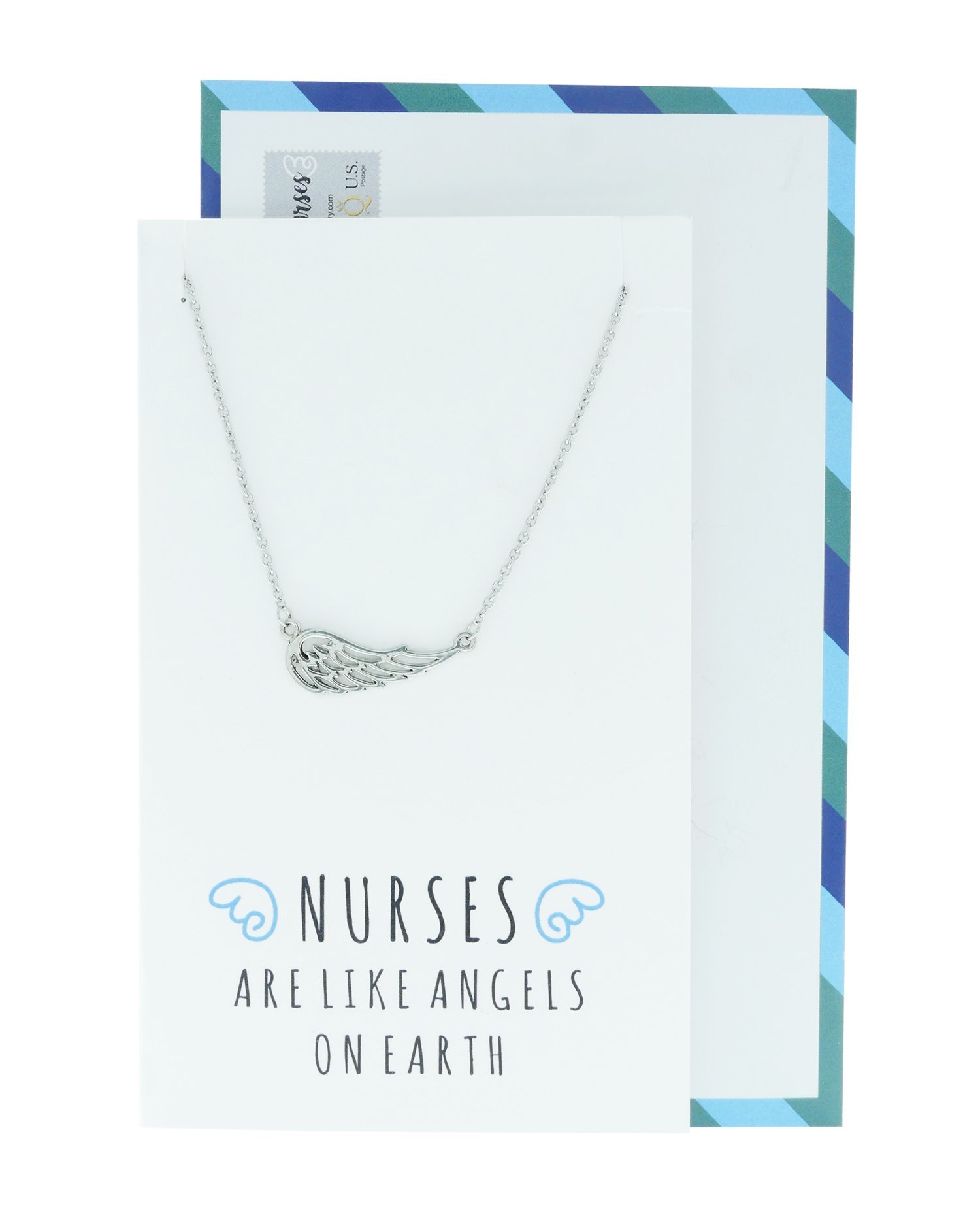 Quan Jewelry Best Nurse Gifts & Graduation Gifts for Nurses - Angel Wing Friendship Necklace for Women | Perfect for Nursing School Graduation, Appreciation Gifts & Best Friend Presents