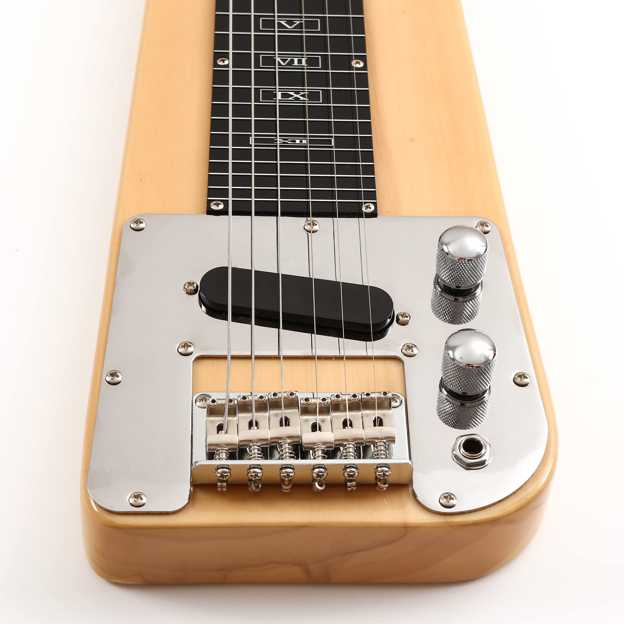 6-String Natural Electric Lap Steel Guitar for Country, Blues & Hawaiian Music - Perfect for Beginners & Professionals