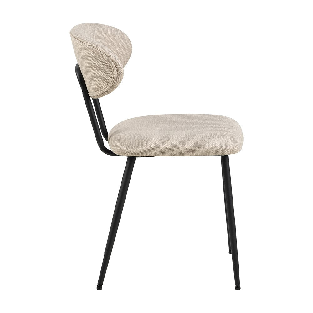 Denise Dining Chair - Modern Beige & Black Upholstered Chair for Kitchen, Dining Room, or Office - Comfortable & Stylish Seating Solution for Home Decor