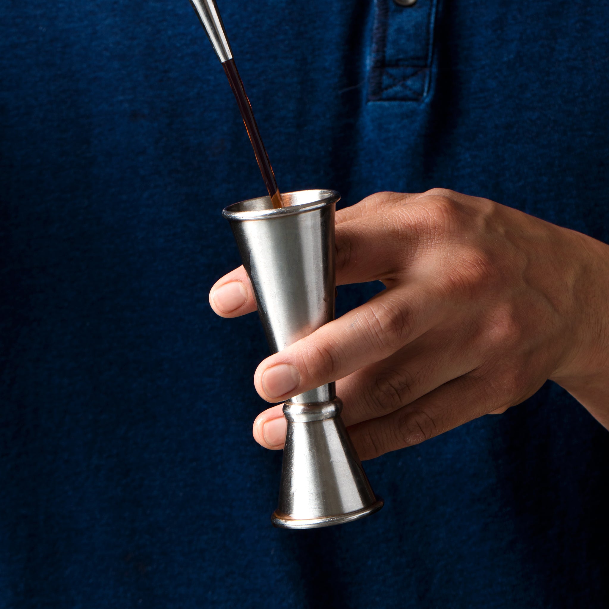Premium Japanese Style Stainless Steel Jigger - 25ml & 50ml Dual Measuring Cup for Cocktails, Bartending & Mixology - Perfect for Home Bars & Professional Use