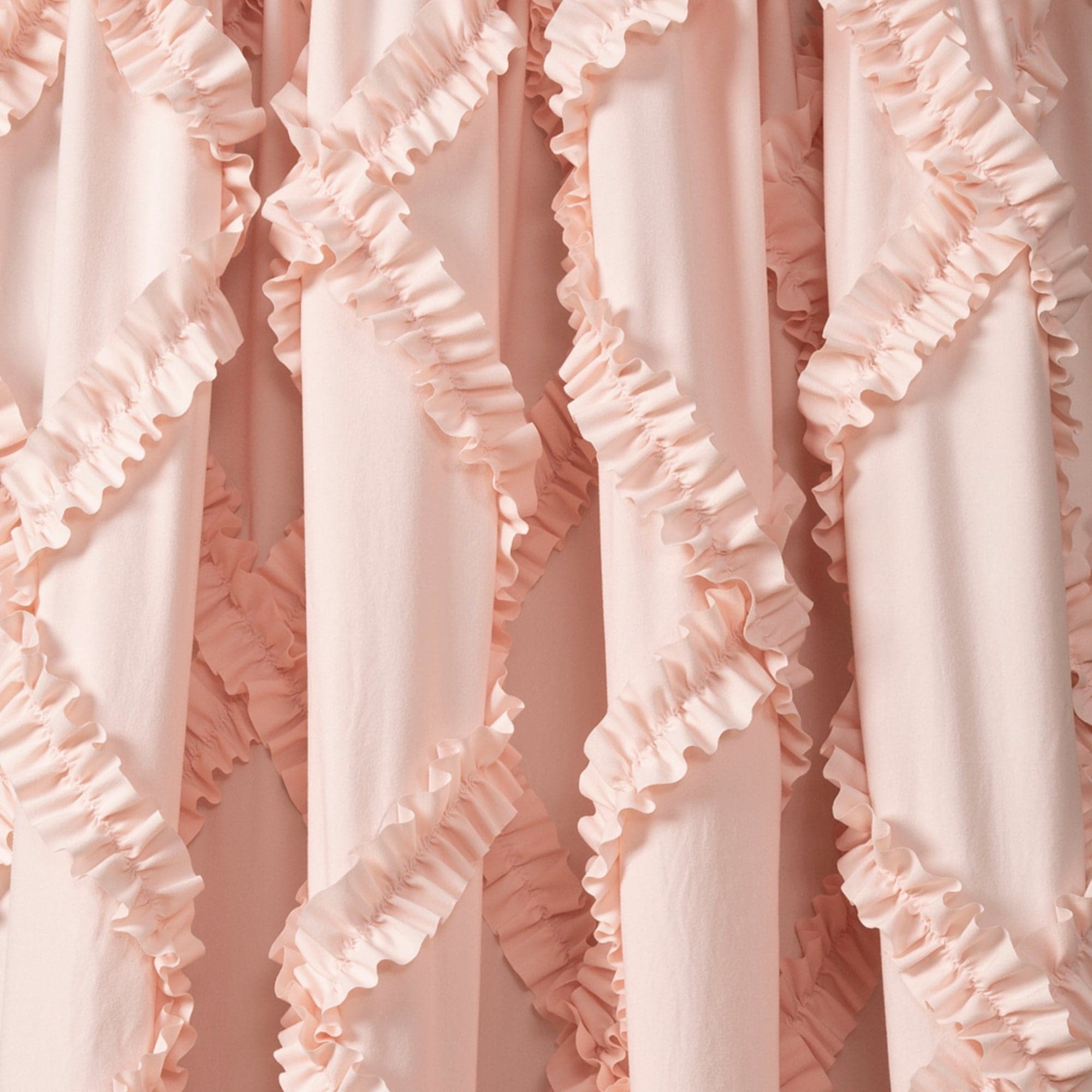 Elegant Ruffle Diamond Window Curtain Set - Blackout Sheer Panels for Living Room & Bedroom - Home Decor for French Doors, Bay Windows & Nursery (Set of 2)