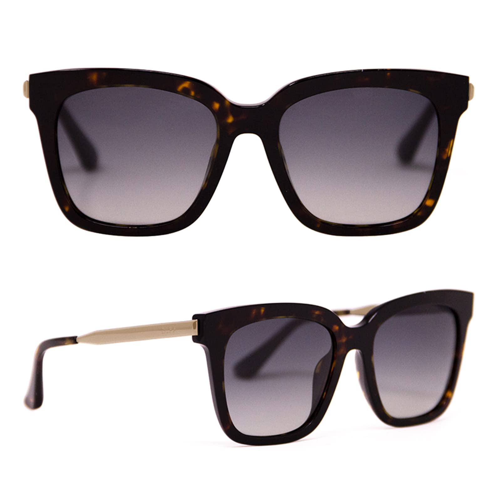 DIFF Bella Designer Square Oversized Sunglasses for Women - UV400 Protection, Tortoise Frame, Trendy Fashion Colors - Perfect for Beach, Driving & Outdoor Activities
