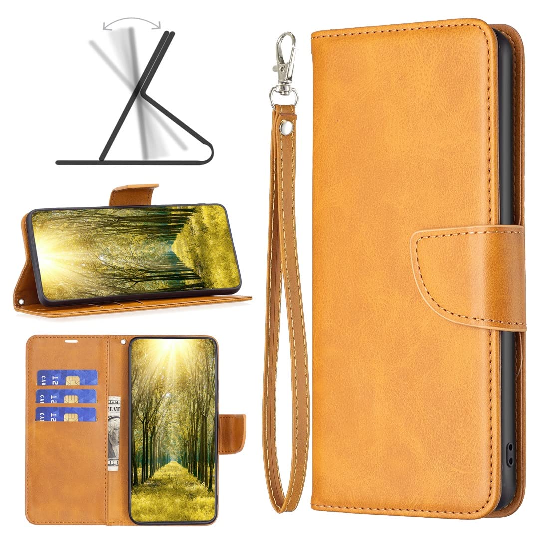 Premium PU Leather Phone Case for Oppo REALME C30 - Multifunctional Wallet Cover with Credit Card Holder & Kickstand | Solid Color Protective Shell for Everyday Use, Travel, and Business Meetings