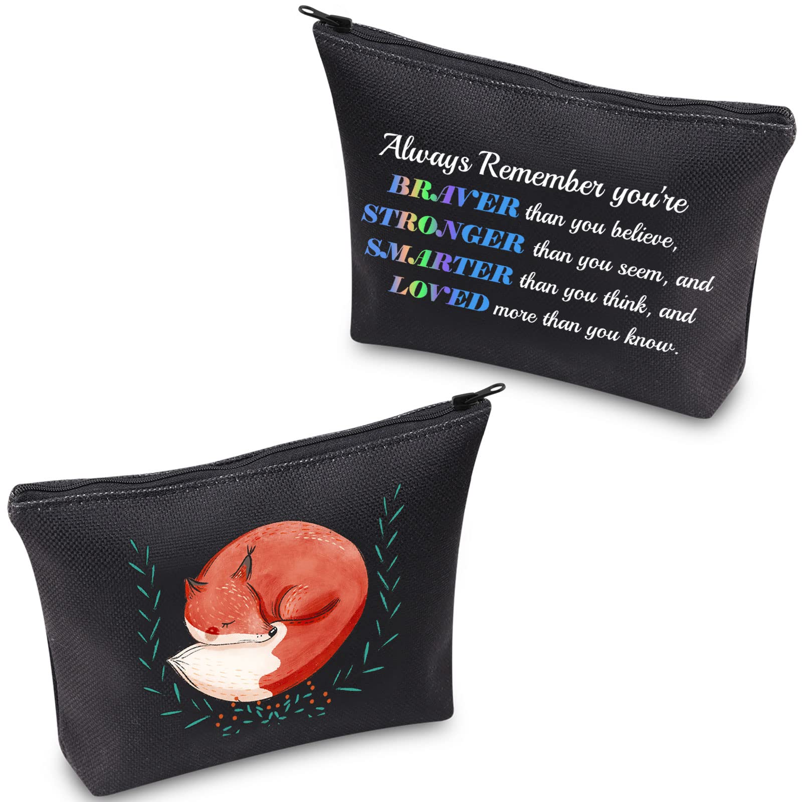 Cute Fox Makeup Bag for Women - Fox Lovers Cosmetic Travel Organizer with Zipper Pouch - Perfect Gift for Animal Lovers & Toiletry Storage (Fox Pattern)