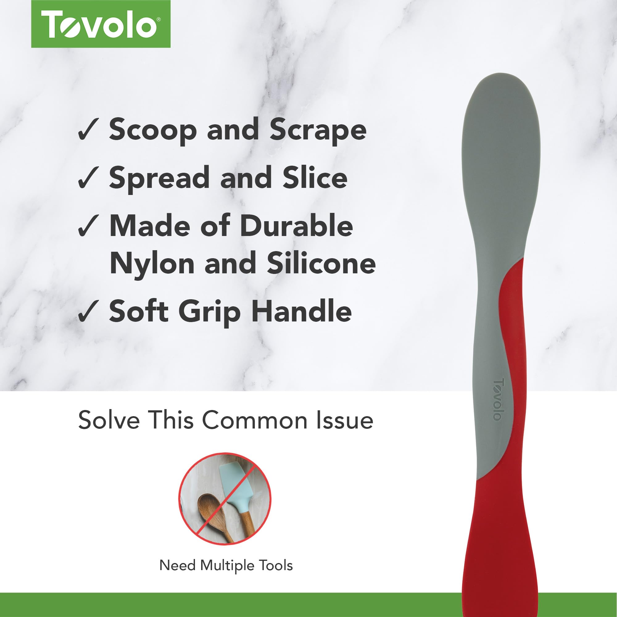 Tovolo Multi-Purpose Kitchen Tool for Scooping, Spreading, Slicing & Scraping - Perfect for Meal Prep, Baking & Cooking