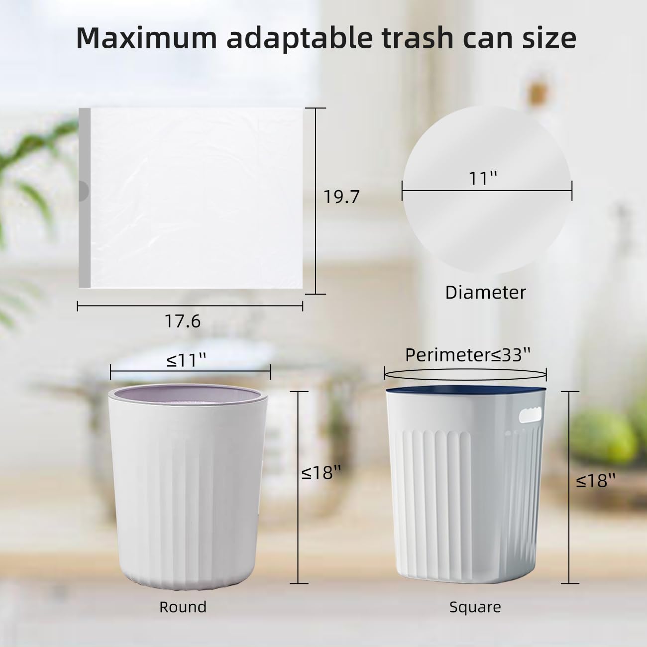 4 Gallon Trash Bags - 40 Count Heavy Duty Drawstring Garbage Bags | Unscented, Thickened Wastebasket Liners for Bathroom, Bedroom, Office & Kitchen Trash Cans | Perfect for Home, Office & Commercial Use