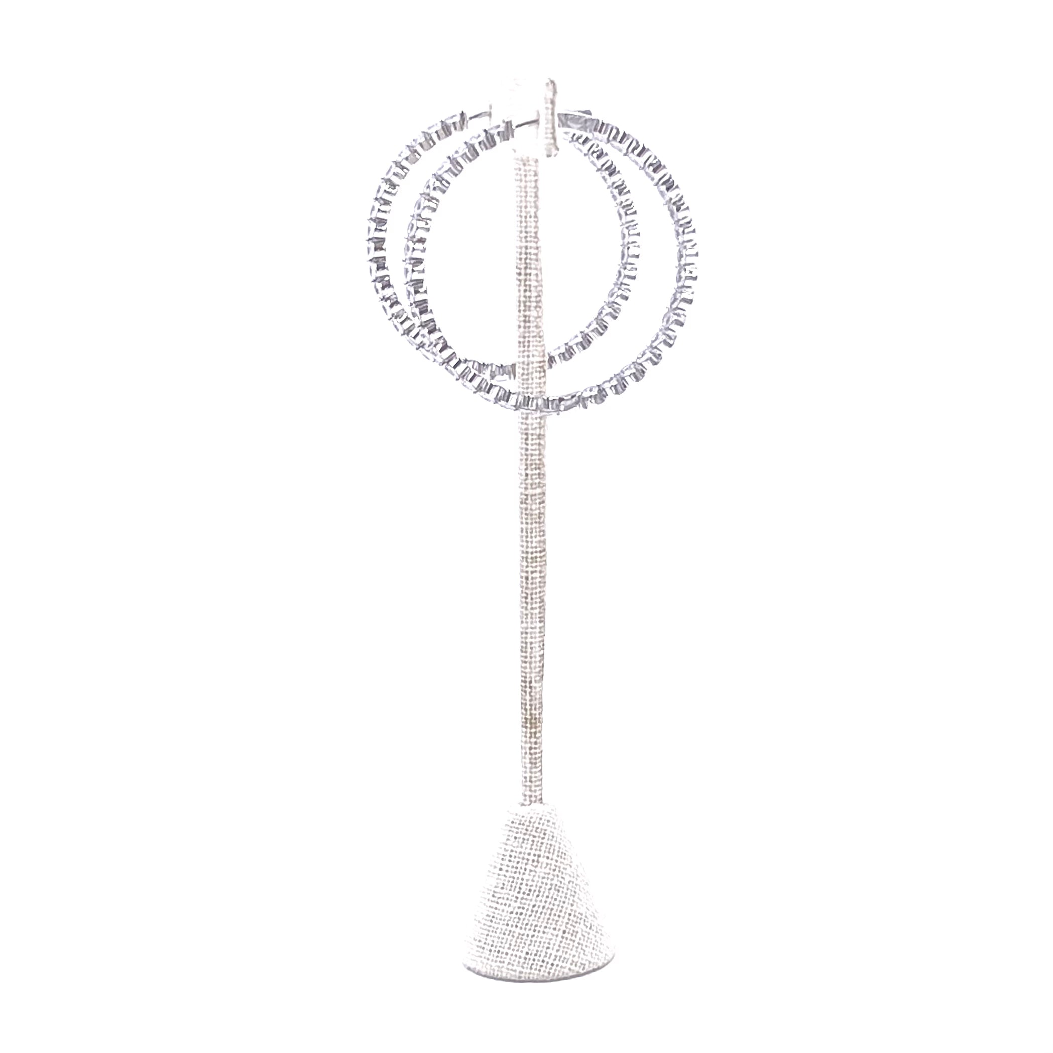 Ashley Gold Sterling Silver Bezel Set CZ Inside/Outside Hoop Earrings - Perfect for Everyday Wear & Special Occasions