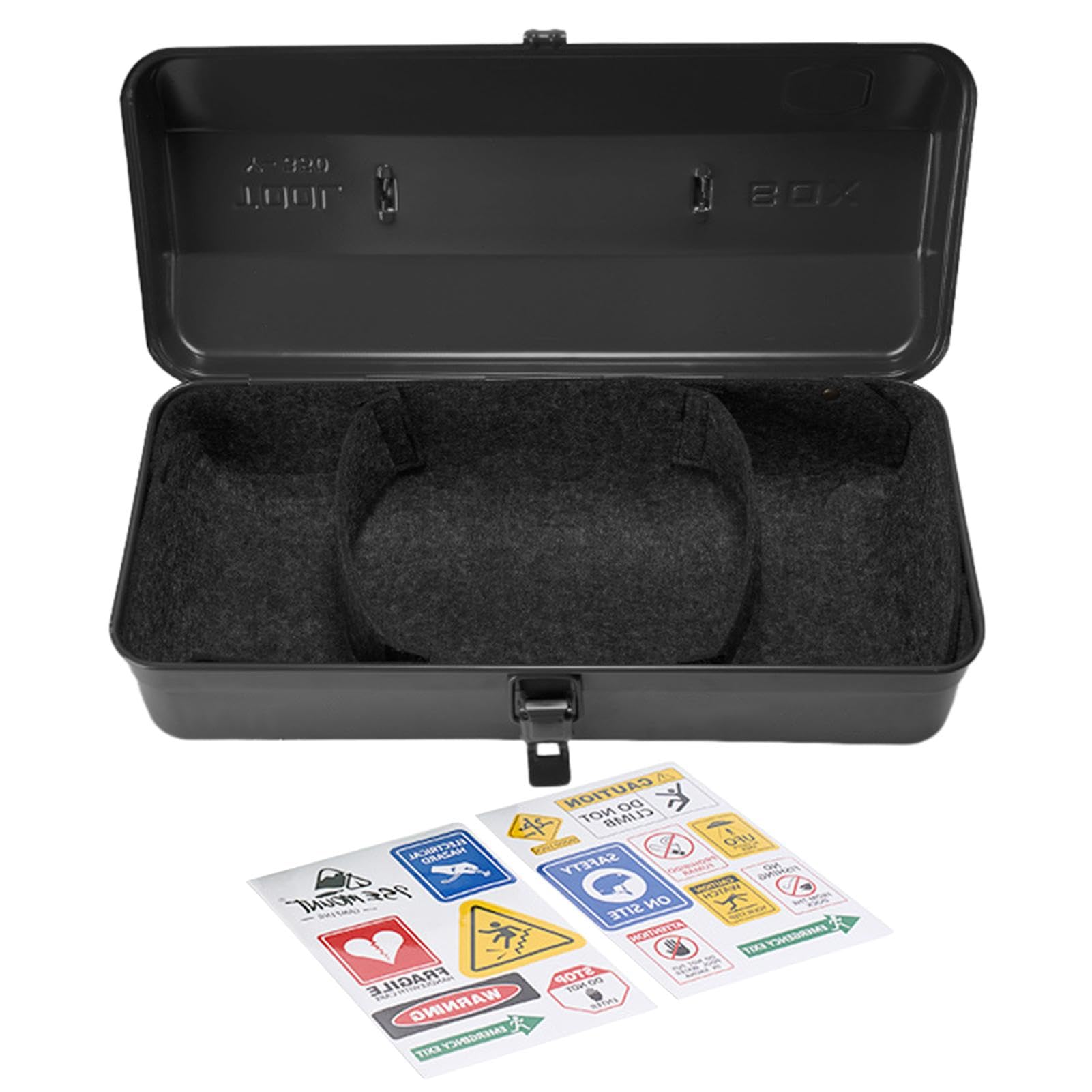 Durable Portable Metal Tool Box with Hip Roof - Heavy Duty Iron Storage Box for Camping, Outdoor & DIY Projects - Perfect for Tools, Gear & Equipment Organization