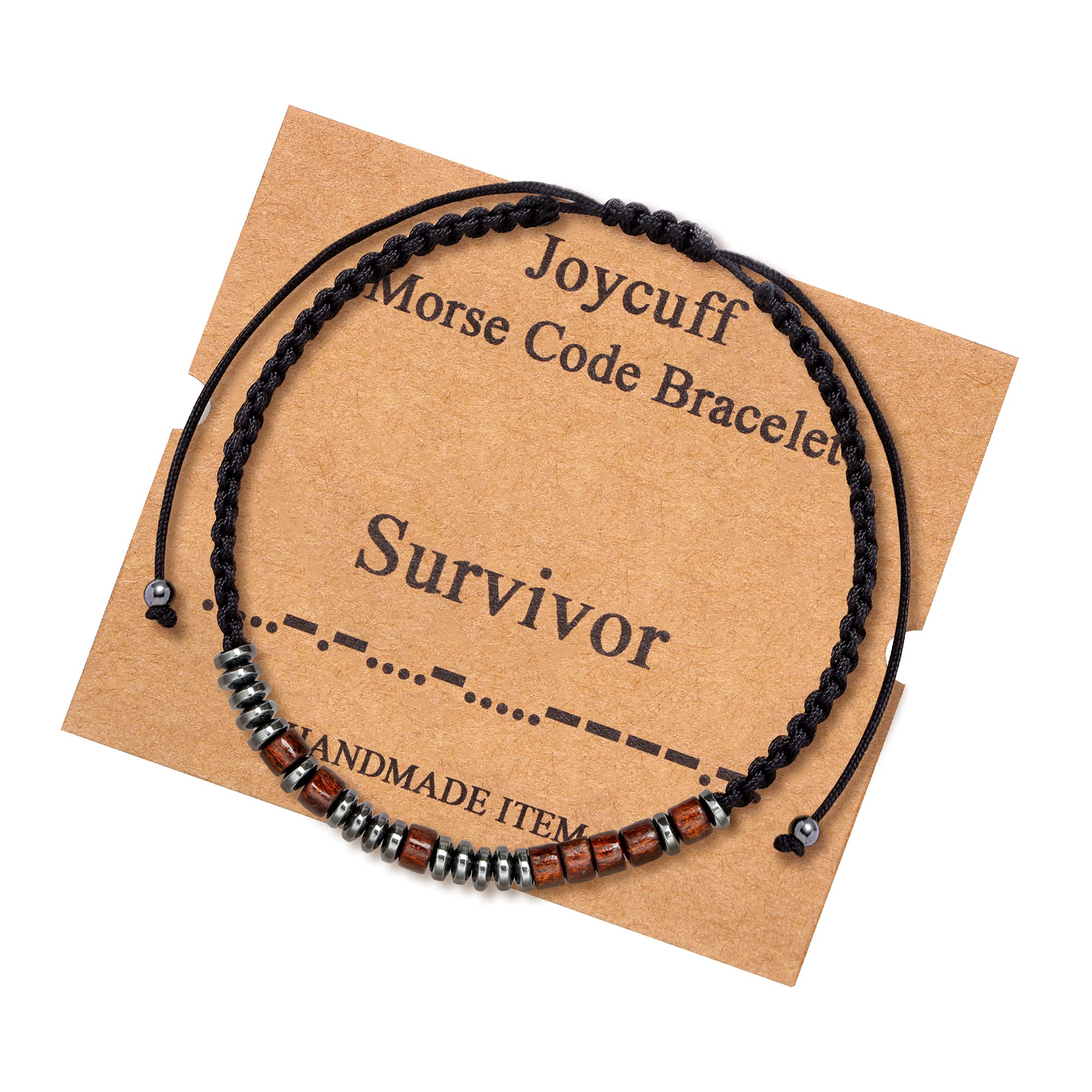 Morse Code Bracelets for Men & Women - Adjustable Silk Beaded Wrap Bracelet - Inspirational Jewelry Gift for Her, Mom, Wife, Sister, Daughter, Girlfriend - Perfect for Daily Wear, Special Occasions & Thoughtful Gifting