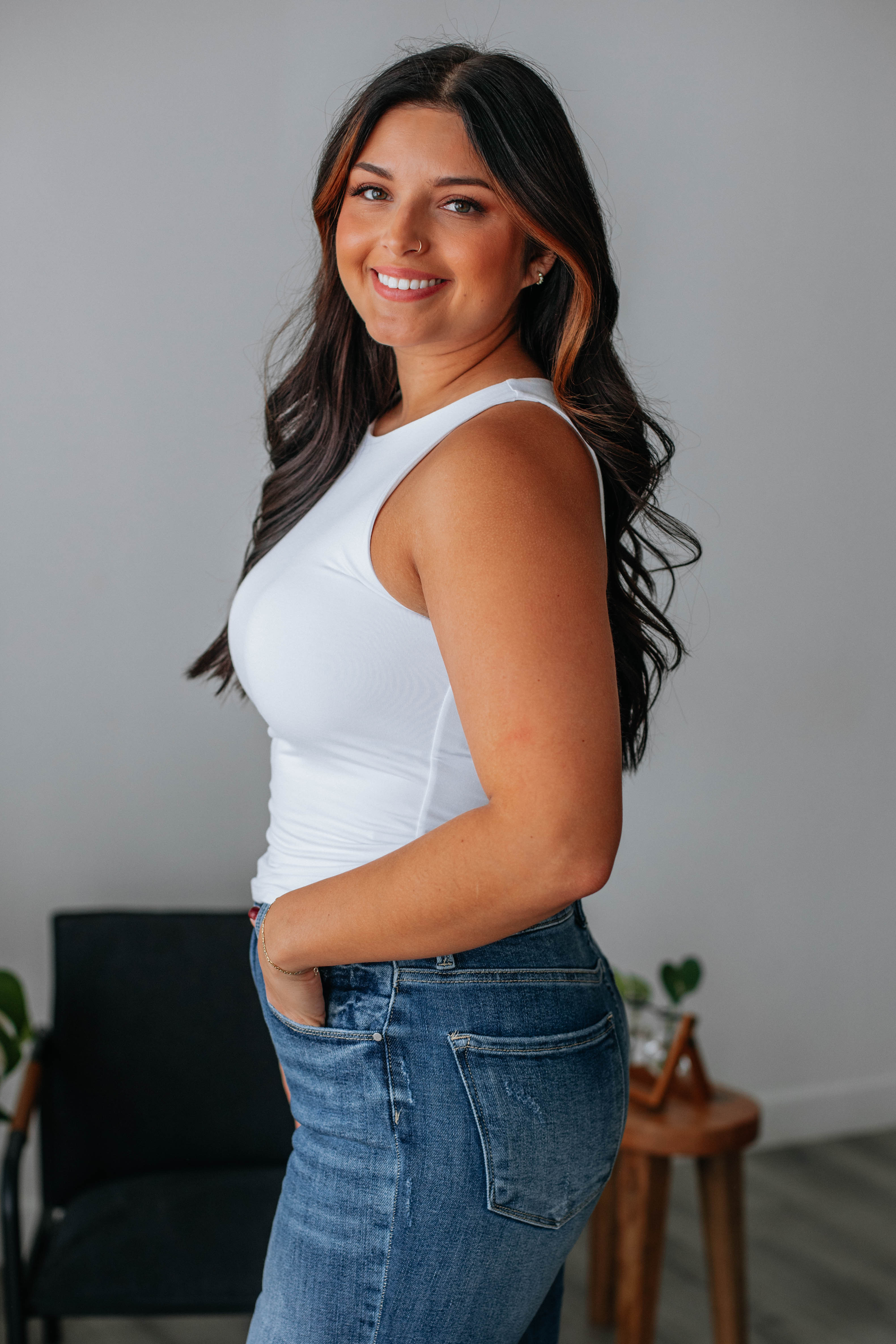 Ariel Basic Tank Top for Women - Soft Ivory Cotton Casual Shirt - Perfect for Summer, Layering & Everyday Wear