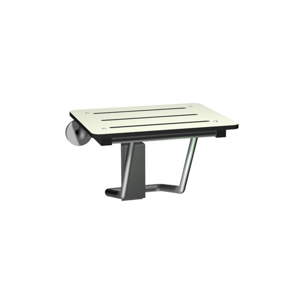 ASI 8203 Foldable Shower Seat - Compact Rectangular Phenolic Surface Mounted Bath Bench with Satin Finish | Non-Slip Bathroom Safety Stool for Elderly & Disabled | Ideal for Small Showers & Bathtubs