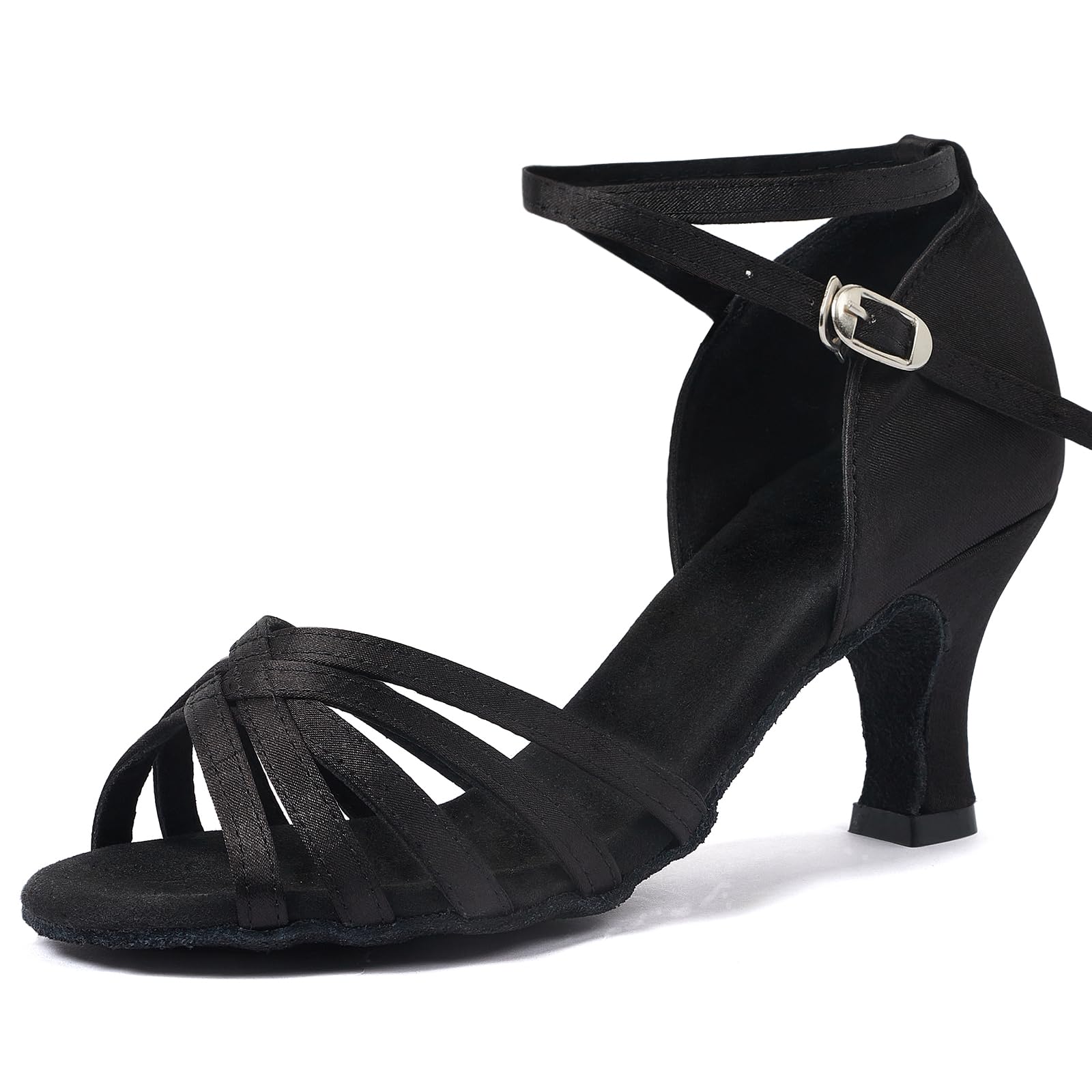 iCKER Women's Latin Dance Shoes - Heeled Ballroom Salsa Tango Party Sequin Shoes for Weddings, Performances, and Social Dancing