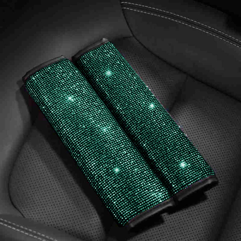 Sparkling Car Seat Belt Covers - Rhinestone Decor for Most Cars | Safe & Stylish Driving