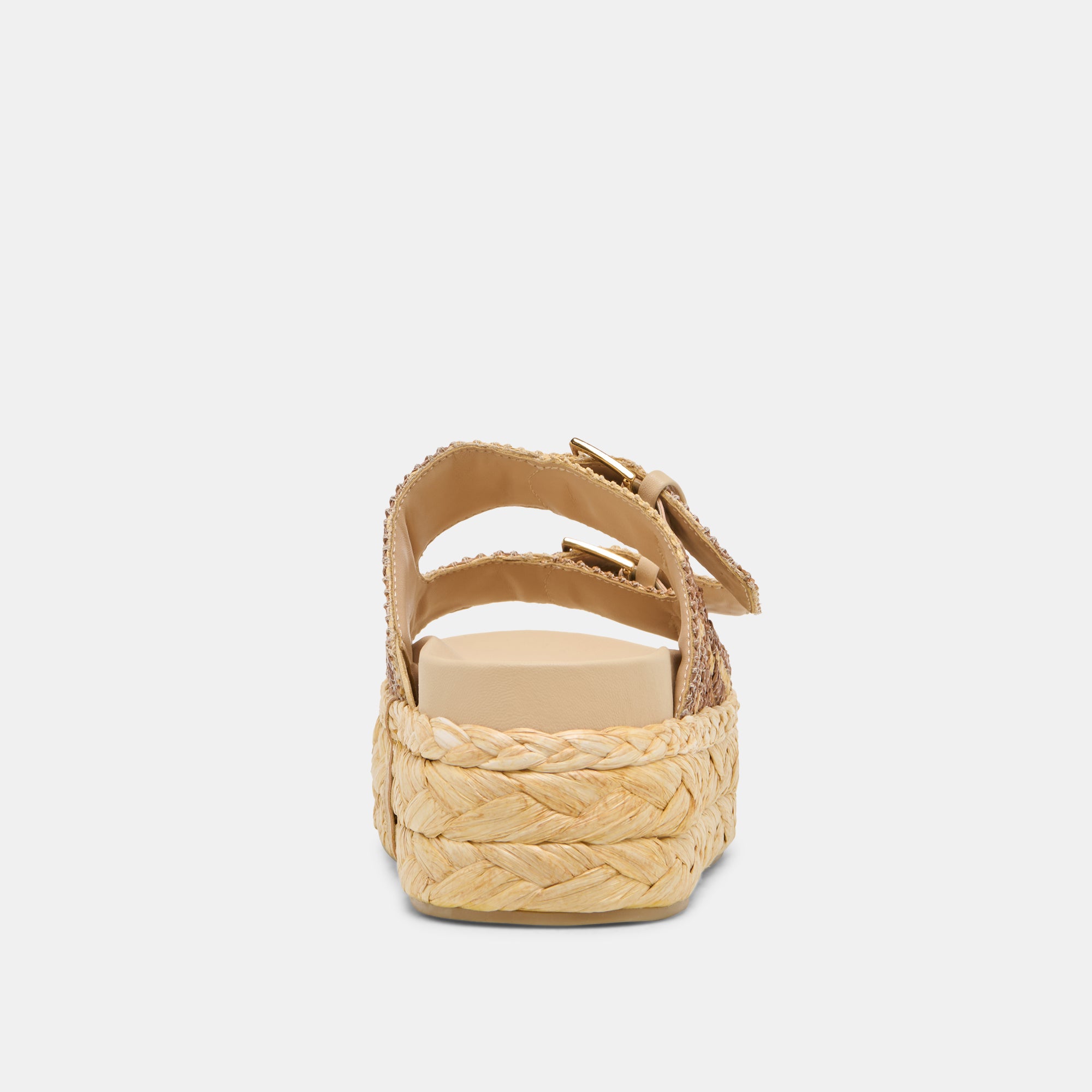 FALYN Women's Brown Woven Raffia Sandals - Comfortable Summer Beach Slides for Outdoor Walking & Vacation