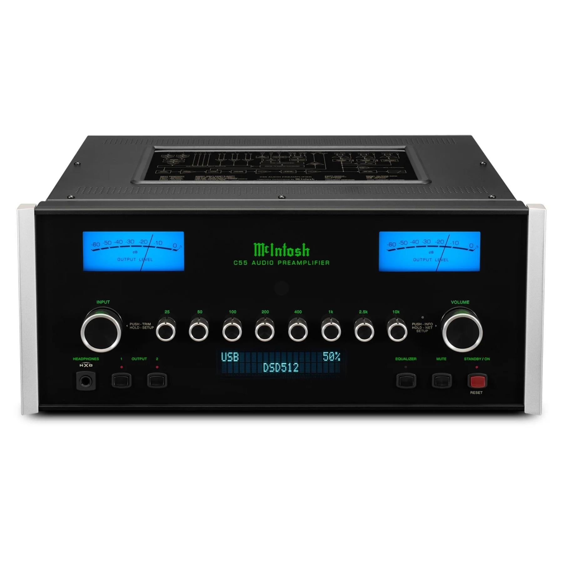 McIntosh C55 2-Channel Solid State Preamplifier - High-End Audio Preamplifier for Home Theater & Stereo Systems - Perfect for Audiophiles & Music Enthusiasts